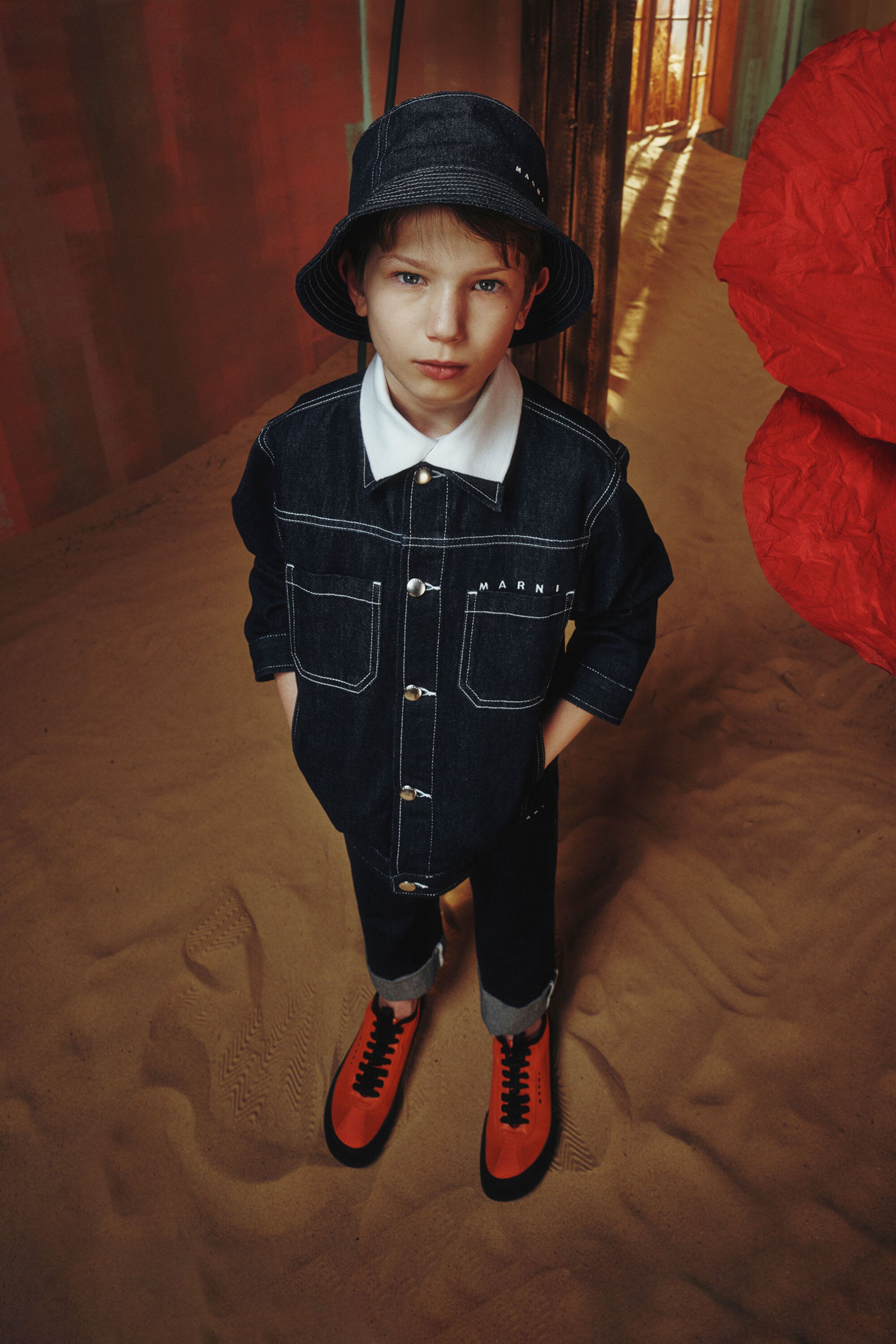 Giacca denim con logo stampato
