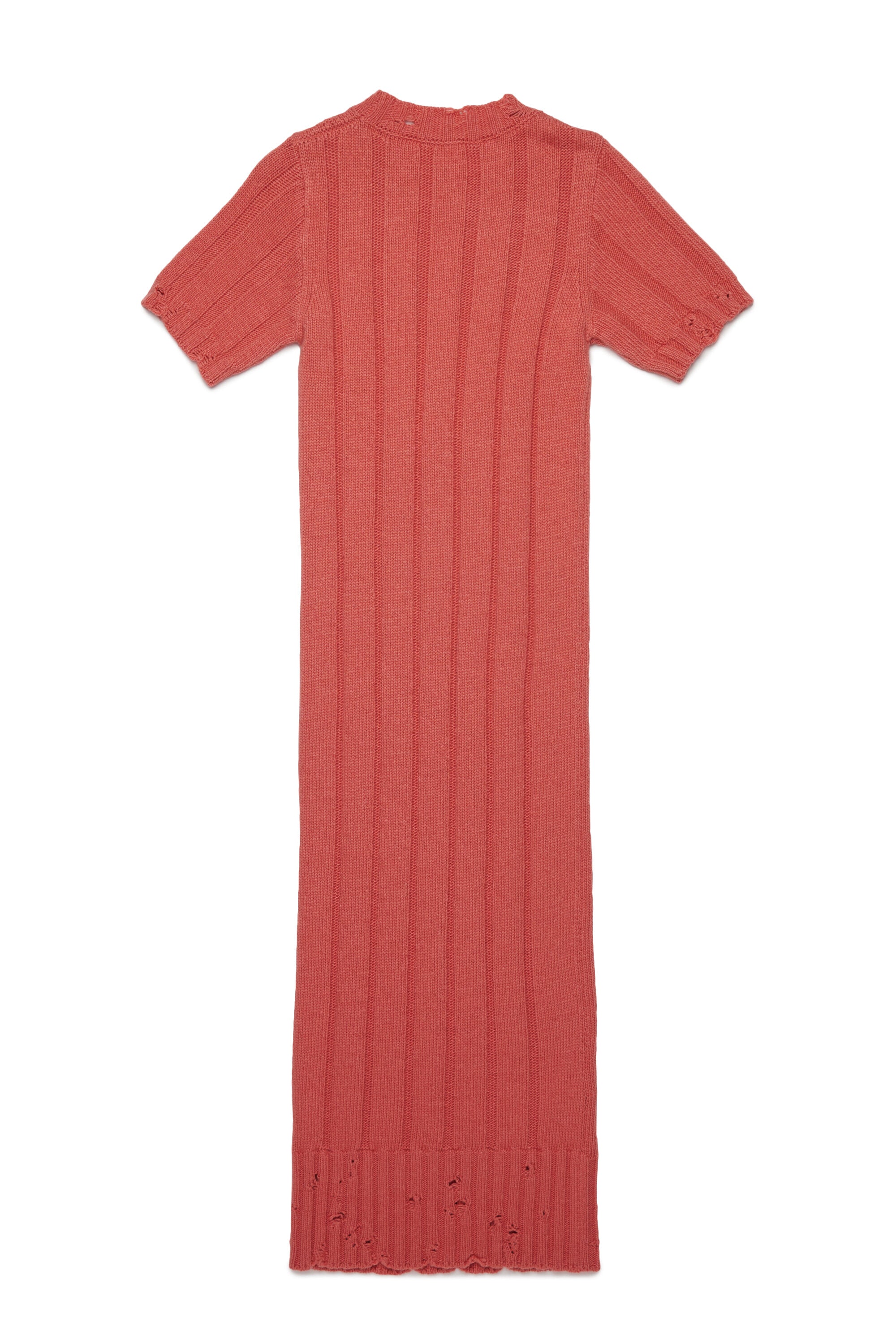 Wool-blend long dress with breaks