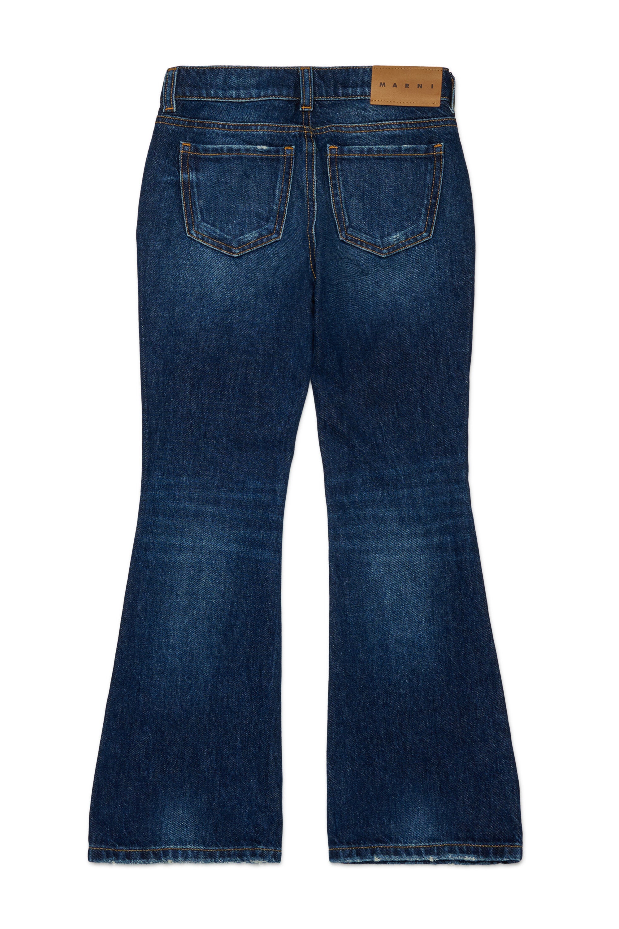 Jeans bootcut blu scuro sfumato