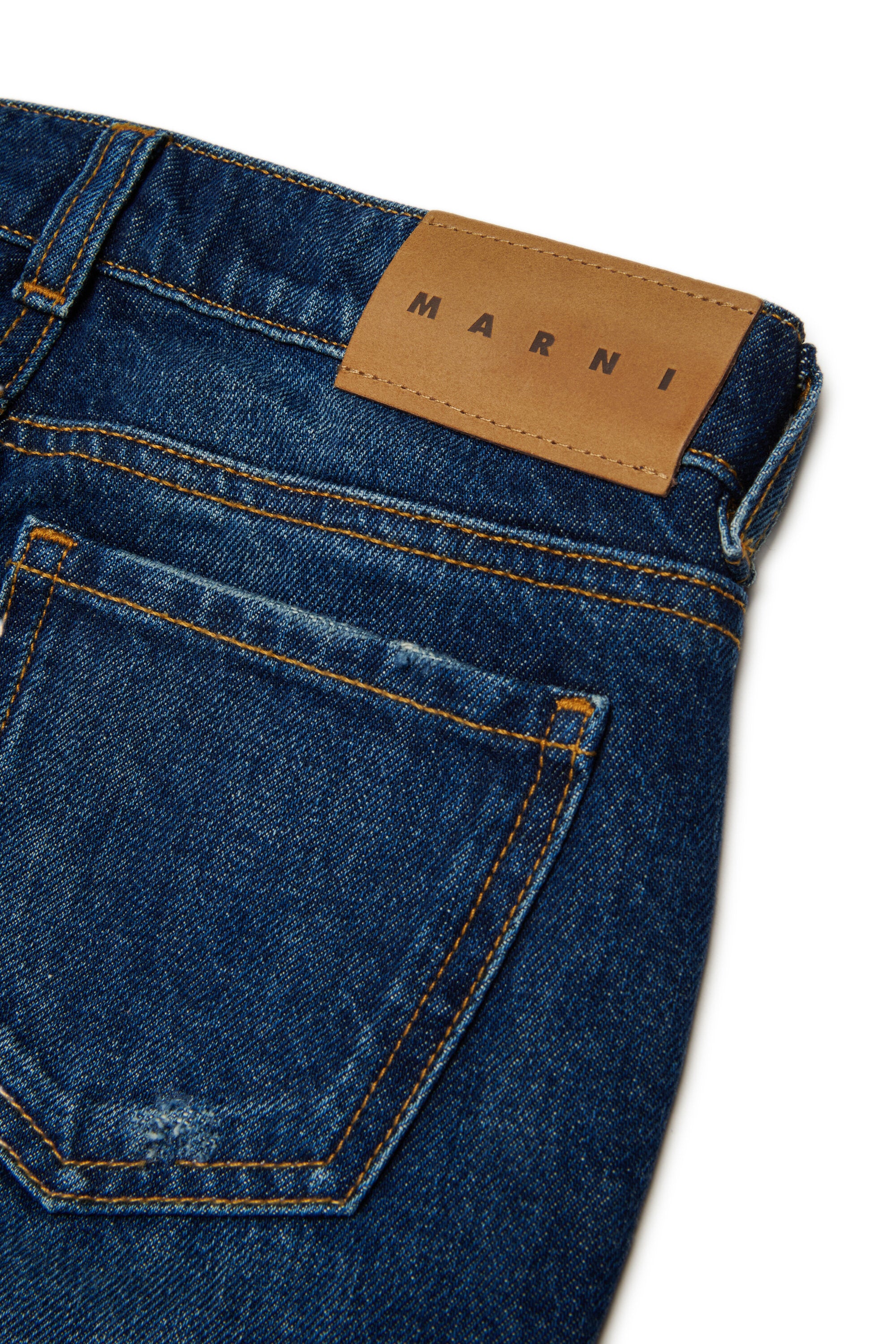 Jeans bootcut blu scuro sfumato