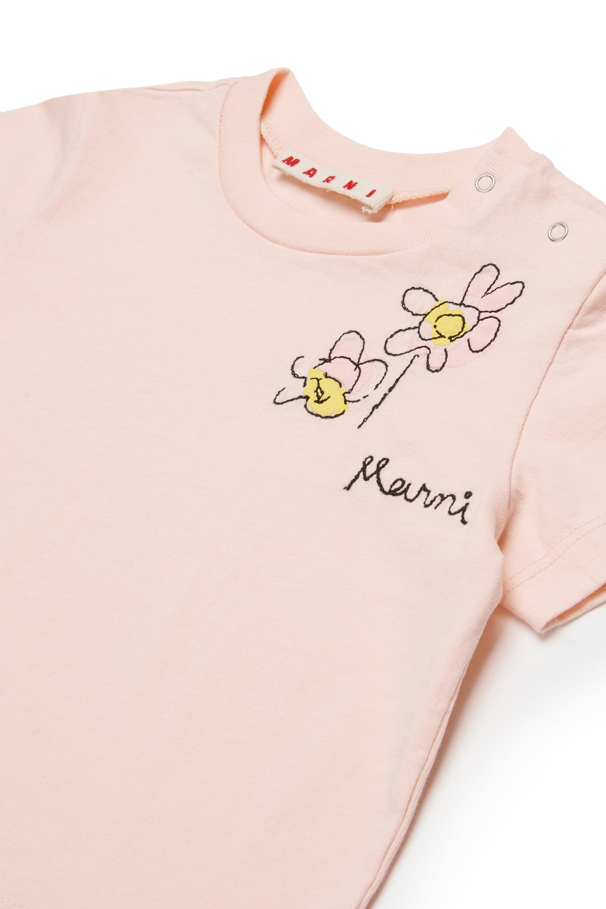 T-Shirt mit Logo und Blumenstickerei