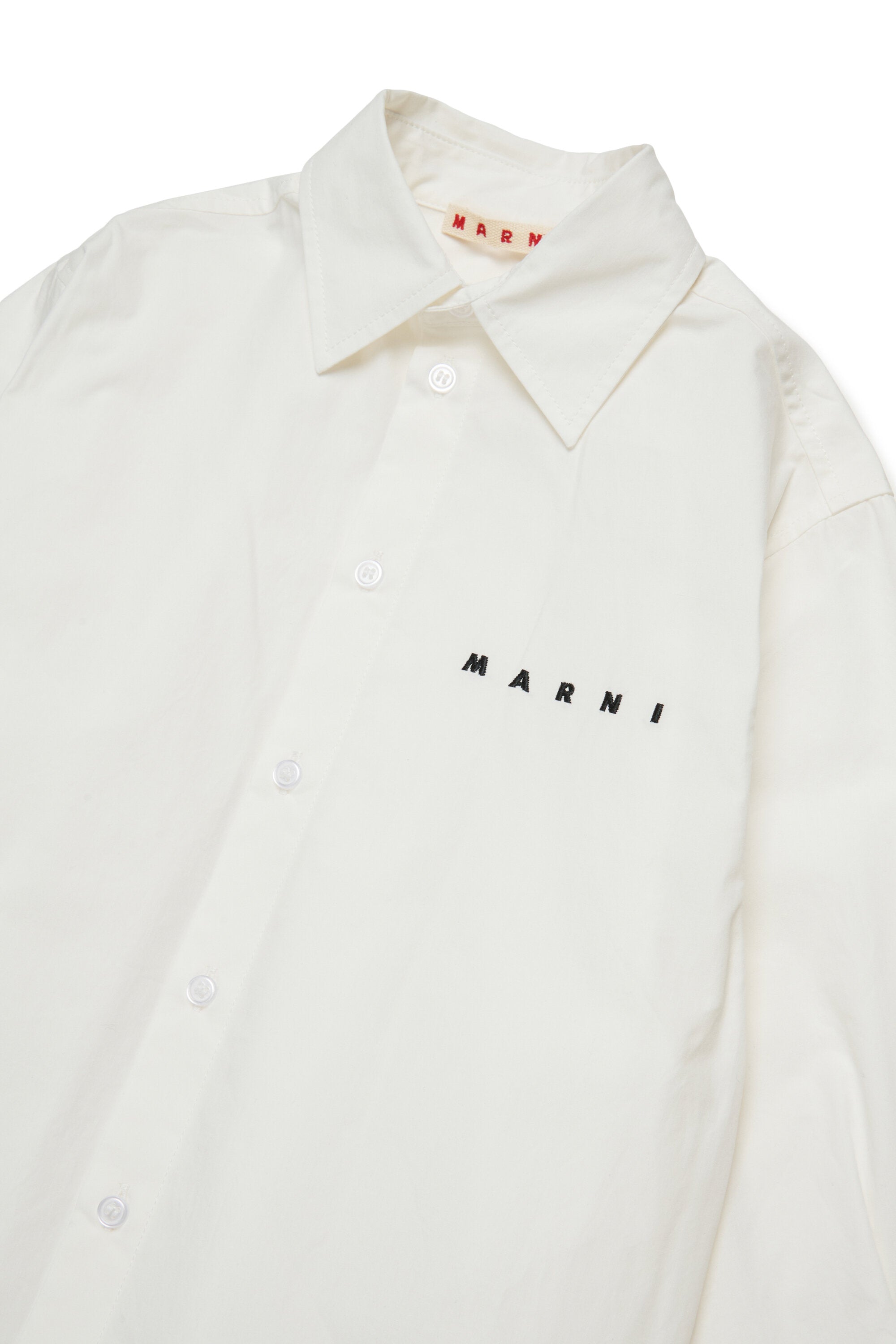Camicia in popeline con logo ricamato