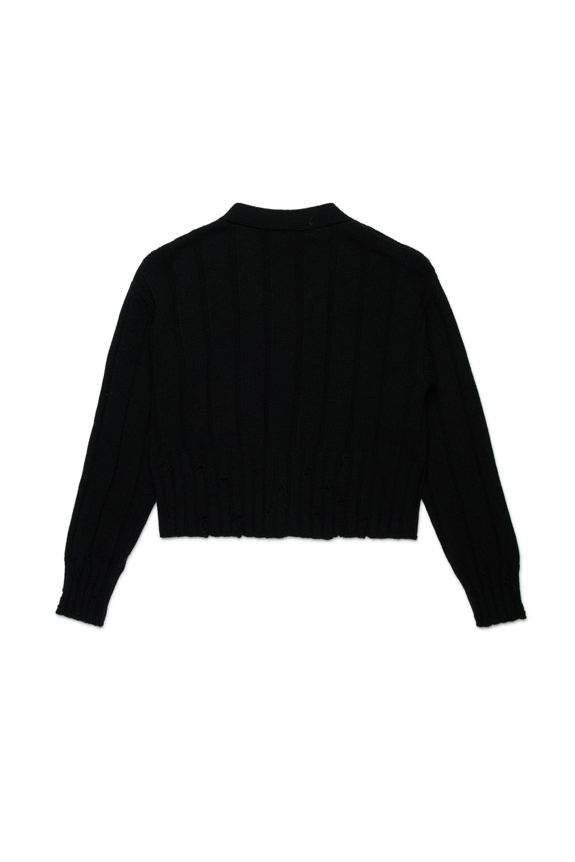 Strickjacke aus einer Wollmischung mit Unterbrechungen