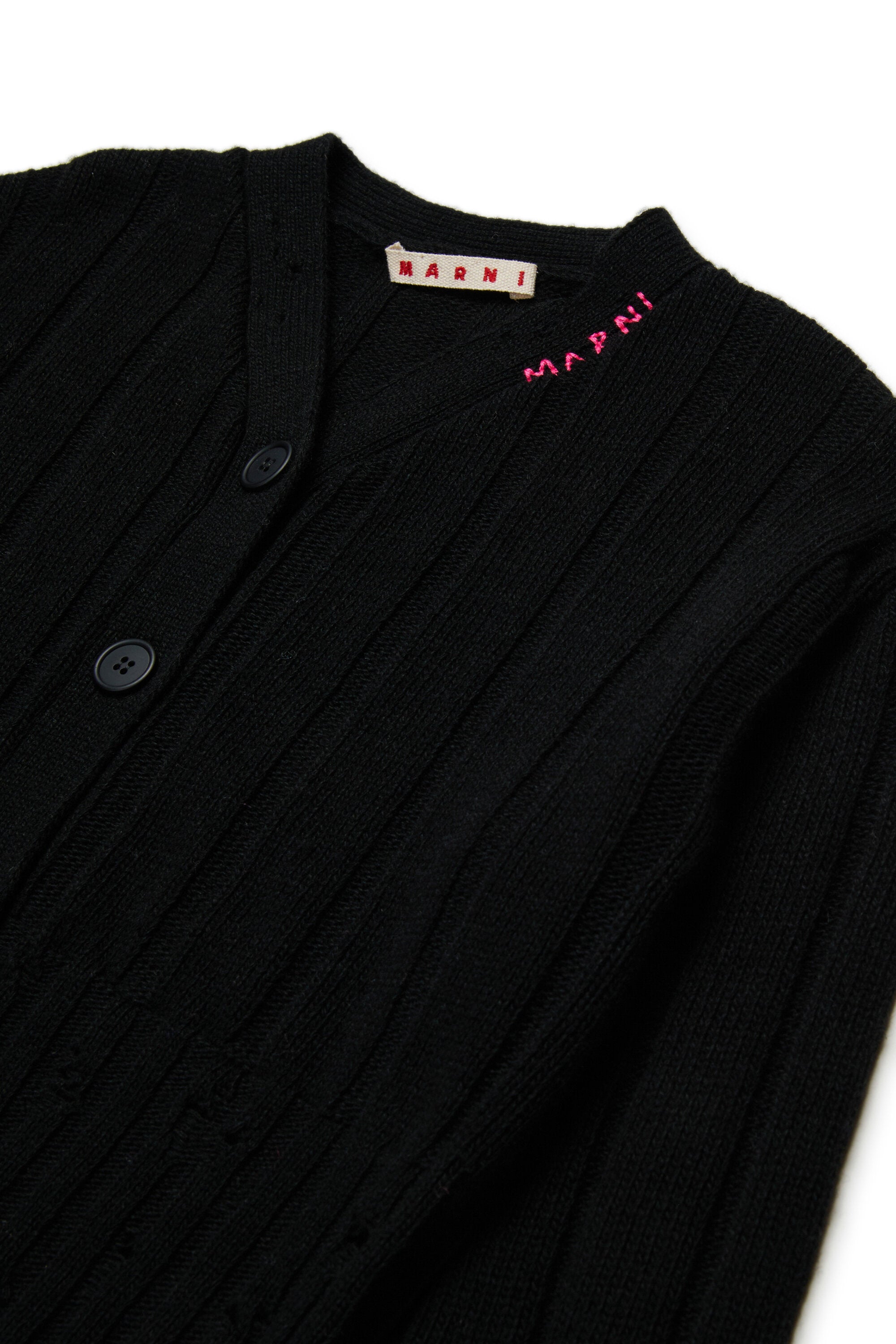 Strickjacke aus einer Wollmischung mit Unterbrechungen