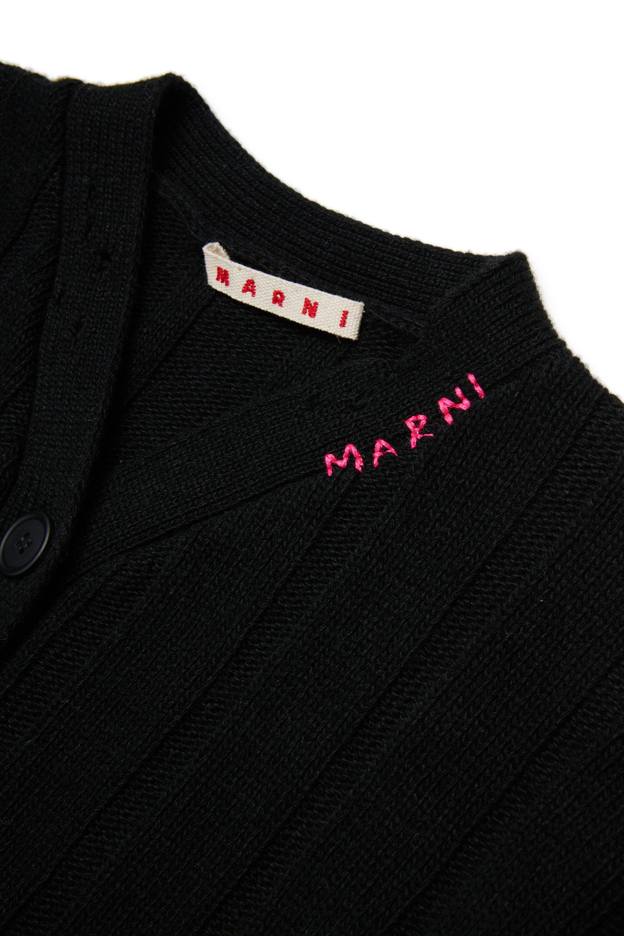 Strickjacke aus einer Wollmischung mit Unterbrechungen