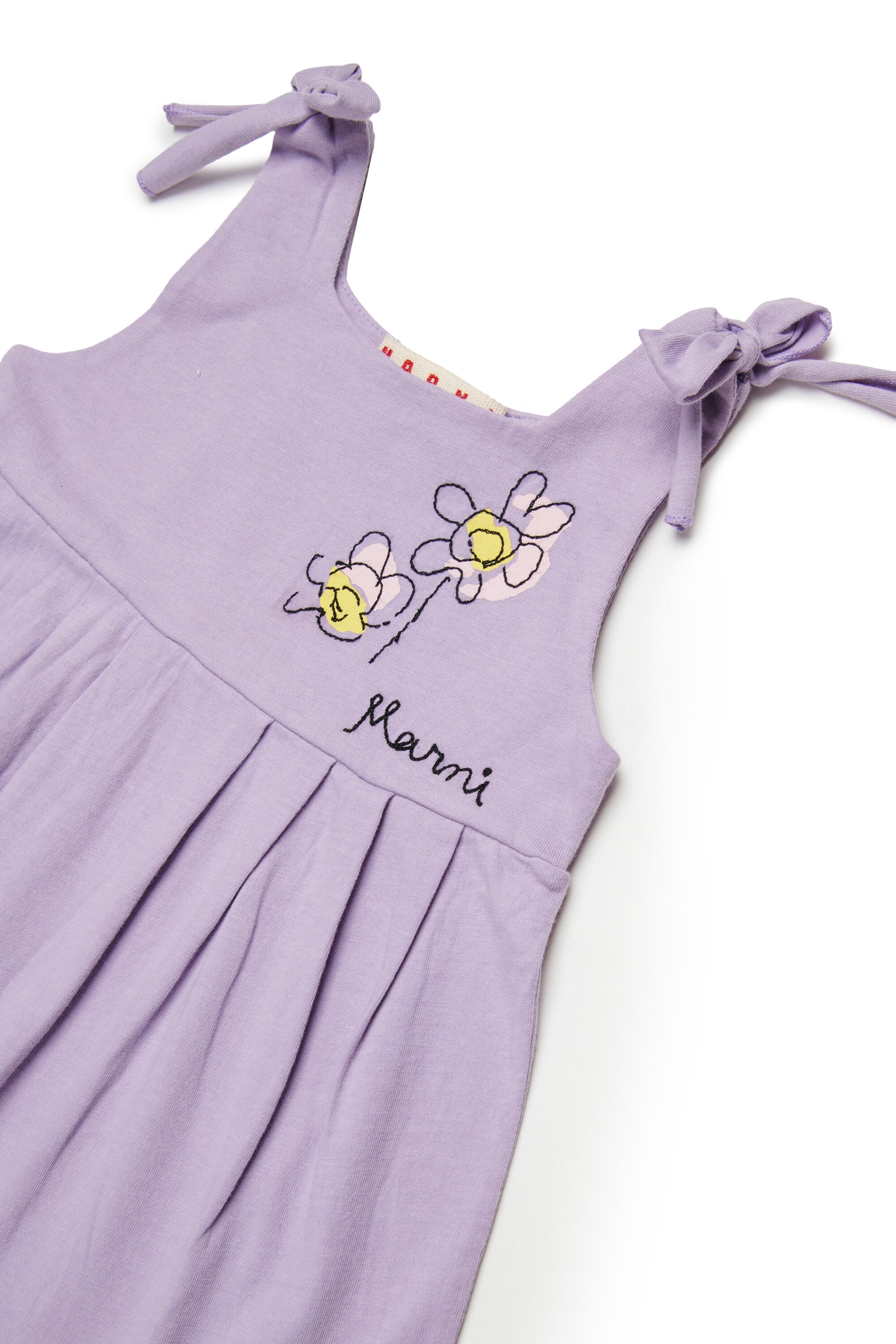 Robe avec fleurs brodées et rubans