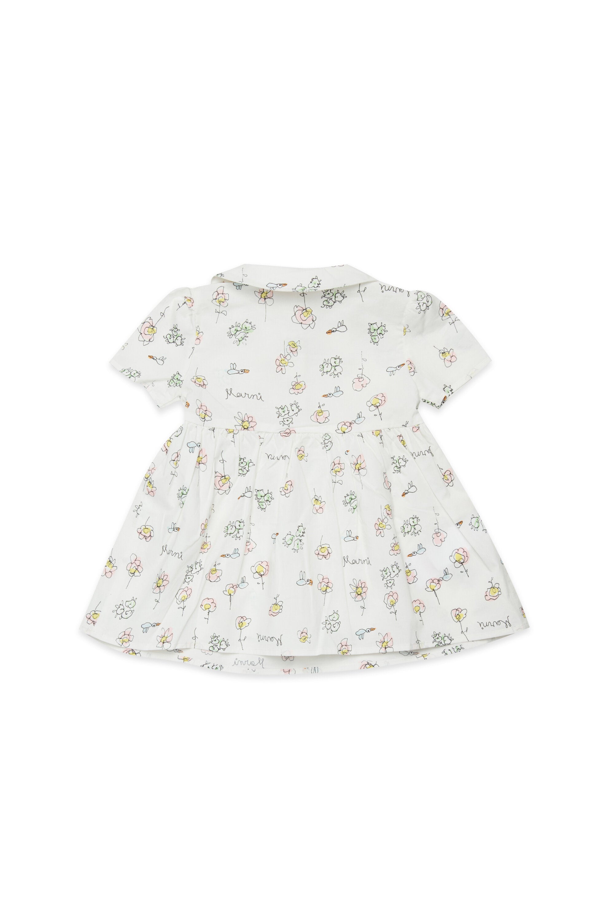 Kleid mit Blumenmuster und rundem Kragen