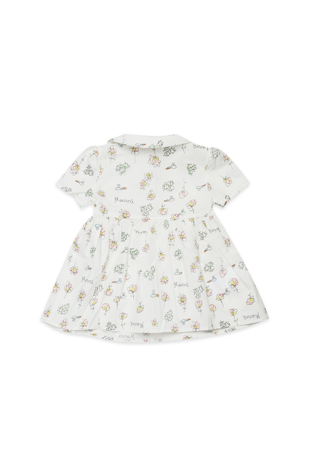 Vestido con estampado de flores y cuello redondeado