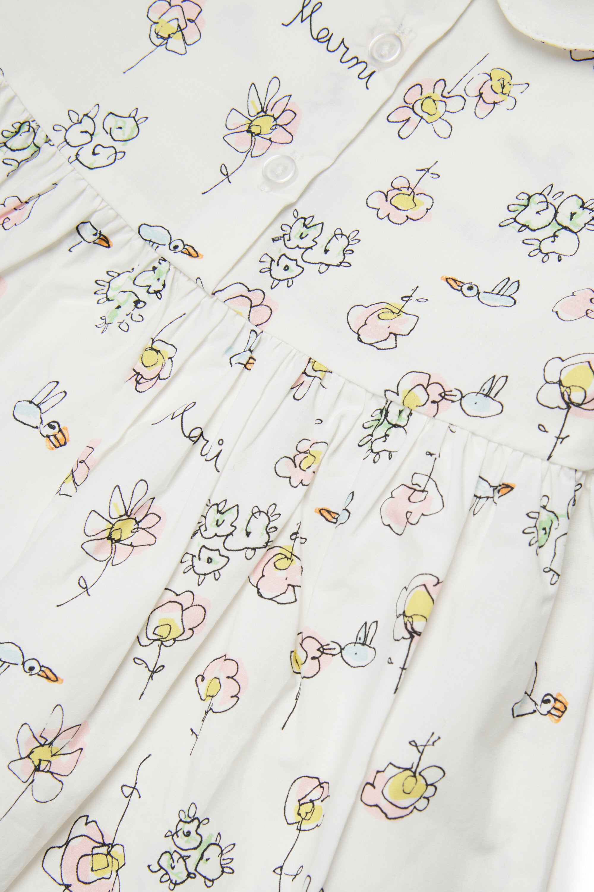 Kleid mit Blumenmuster und rundem Kragen