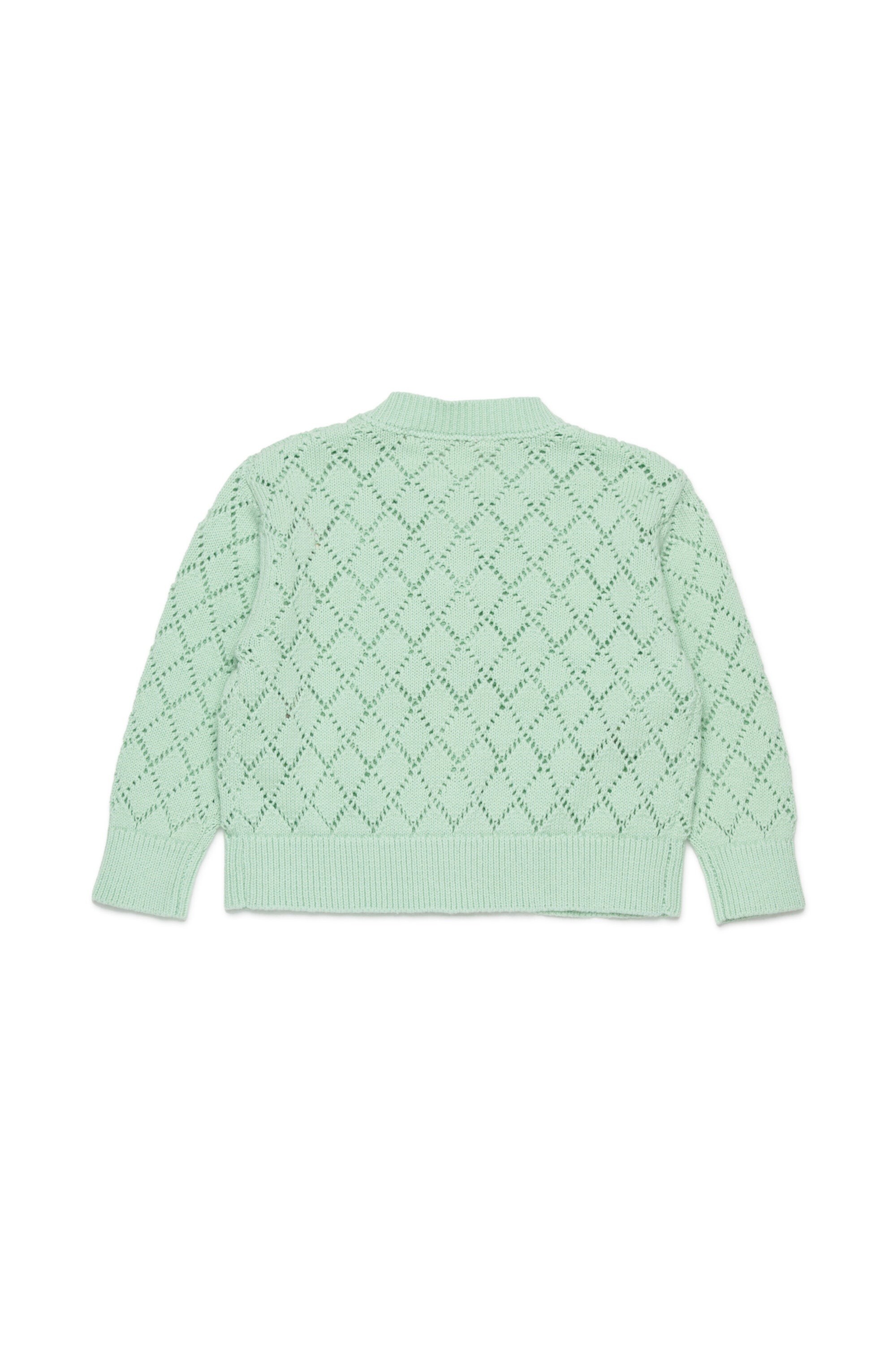 Cardigan ajouré avec broderie florale