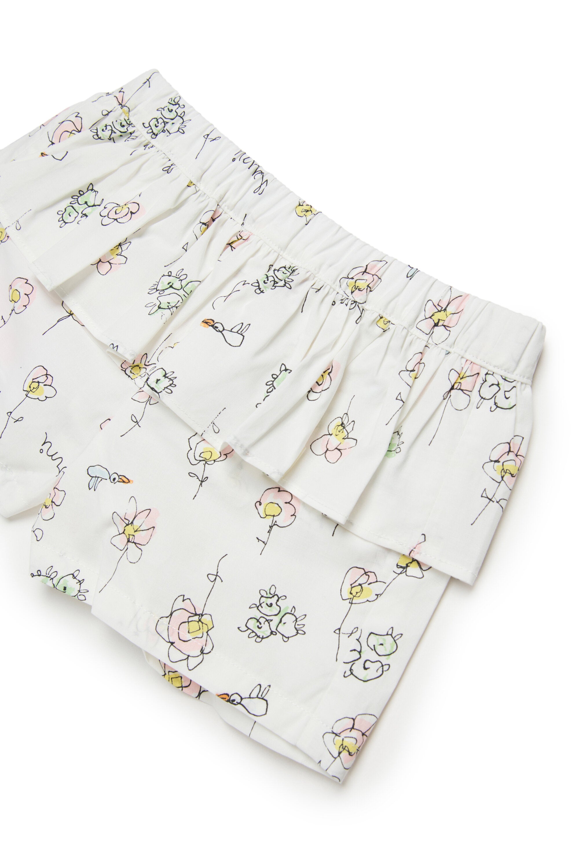 Shorts mit Rüsche und Blumenmuster