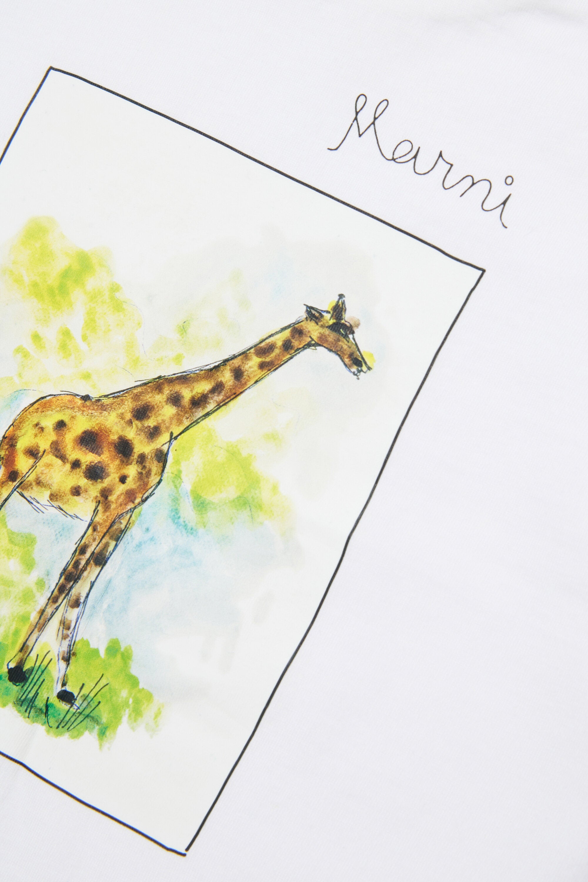 T-shirt con stampa giraffa e logo