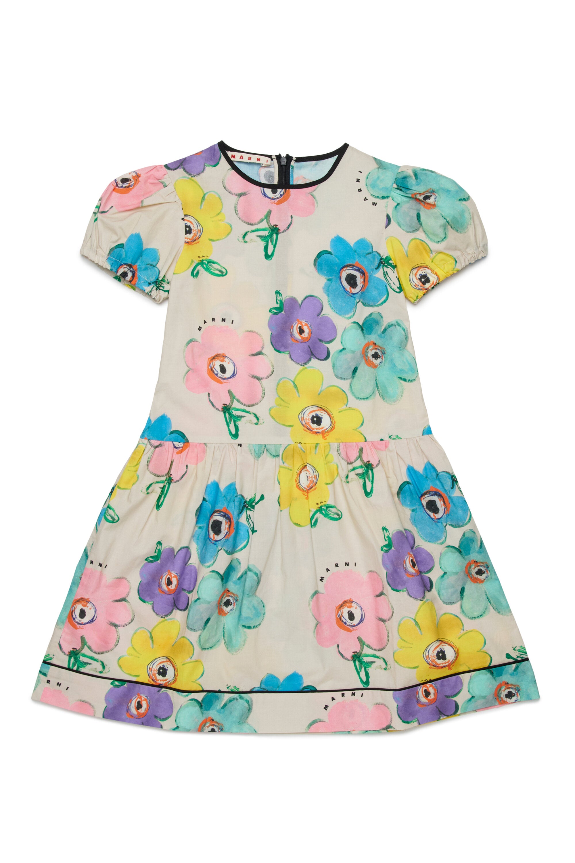 Kleid mit buntem Blumenmuster