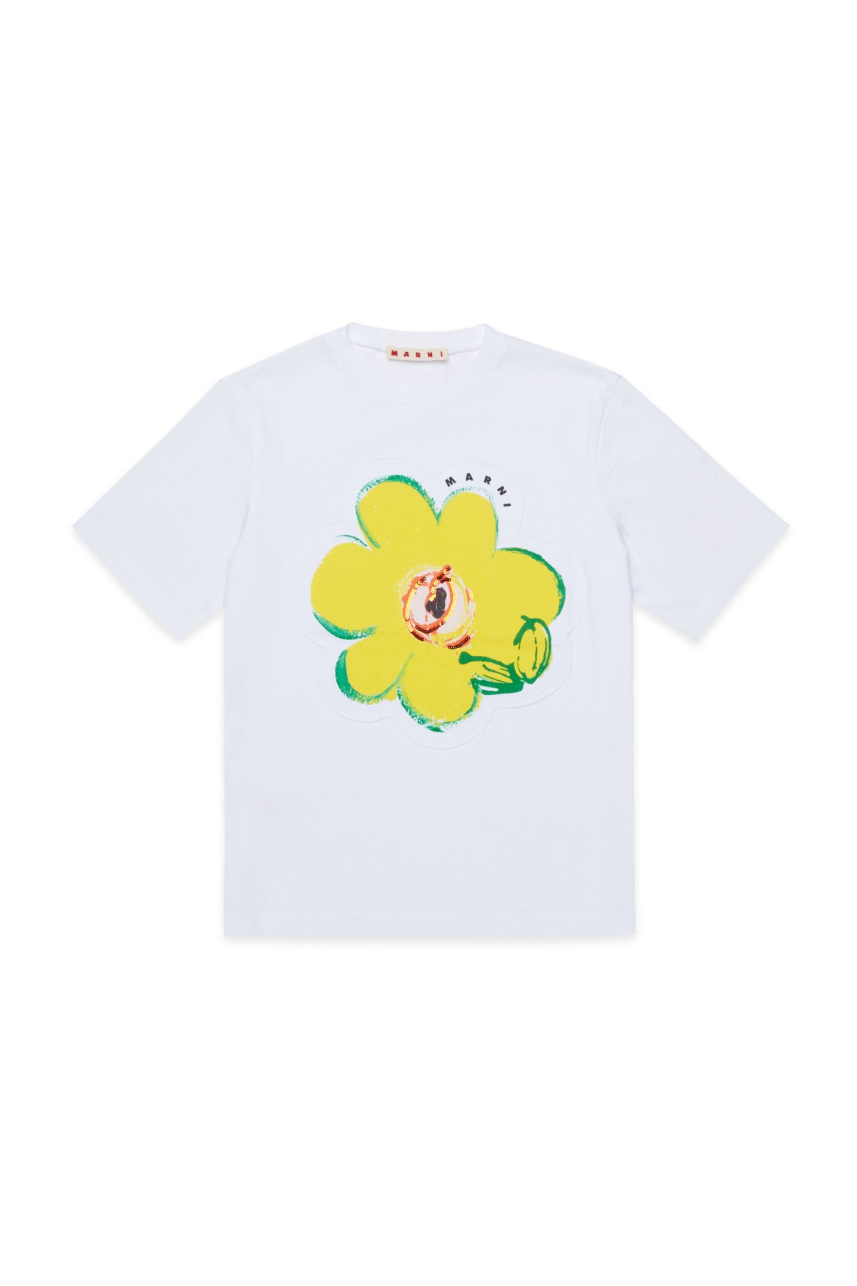 T-shirt avec fleur appliquée et logo