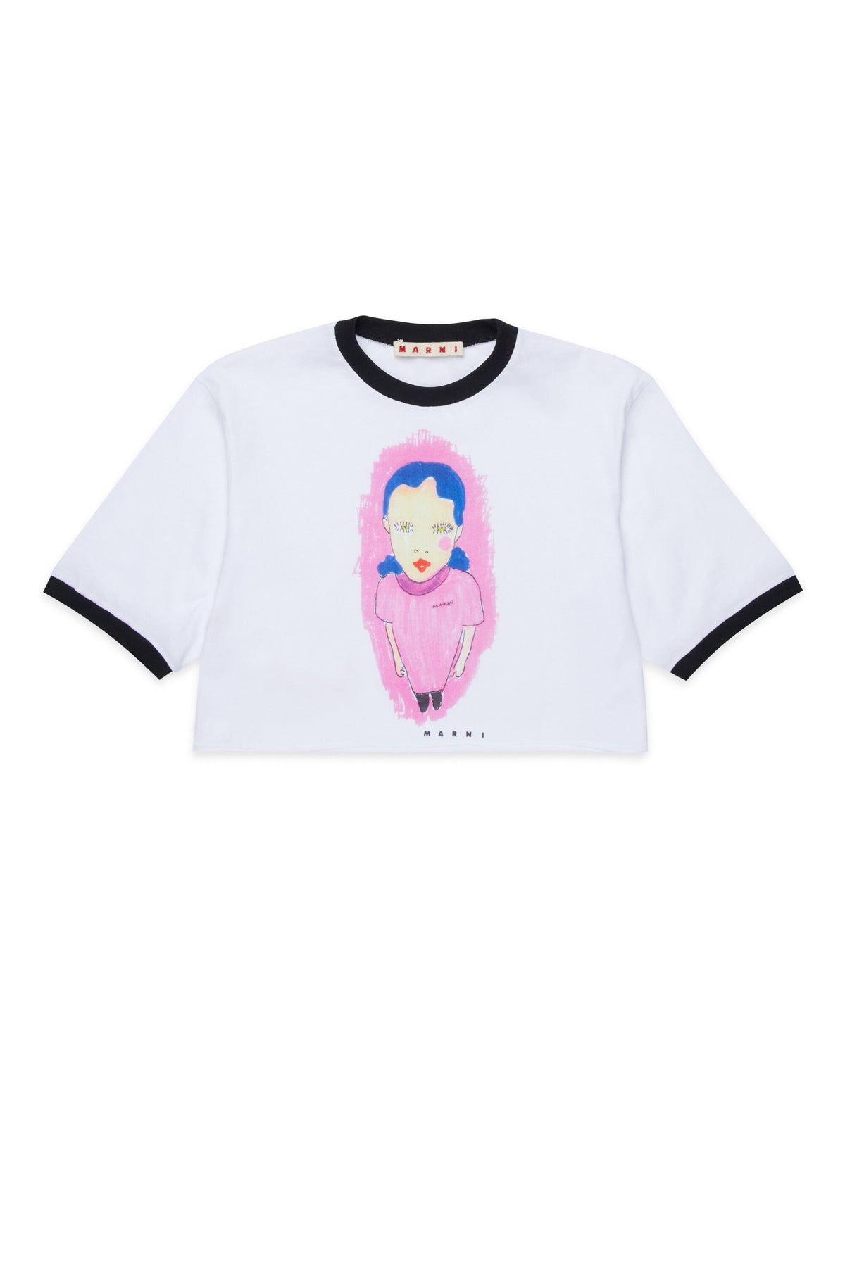 Camiseta con estampado gráfico y ribetes en contraste