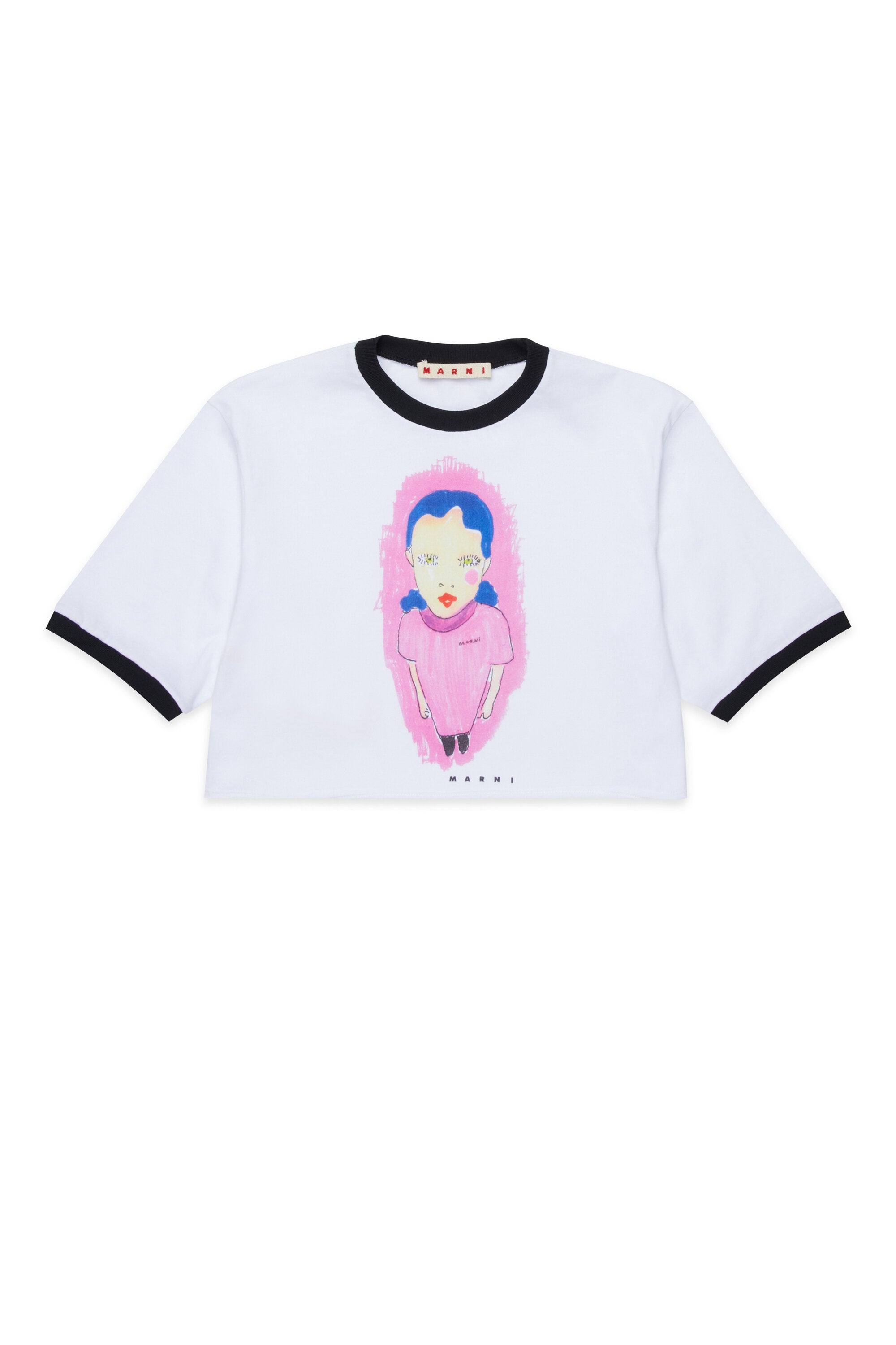 T-Shirt mit Grafikdruck und kontrastierenden Abschlüssen