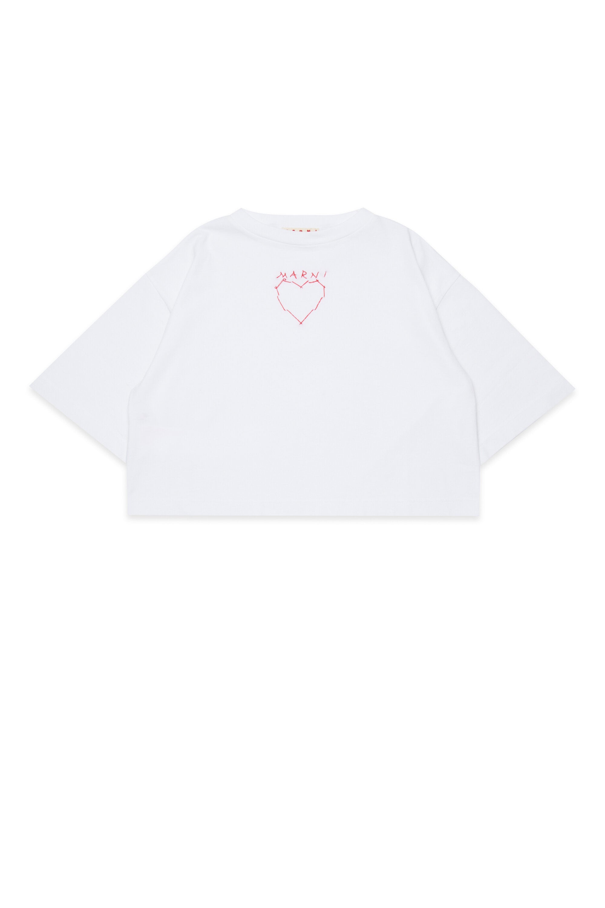 T-shirt con ricamo a cuore davanti
