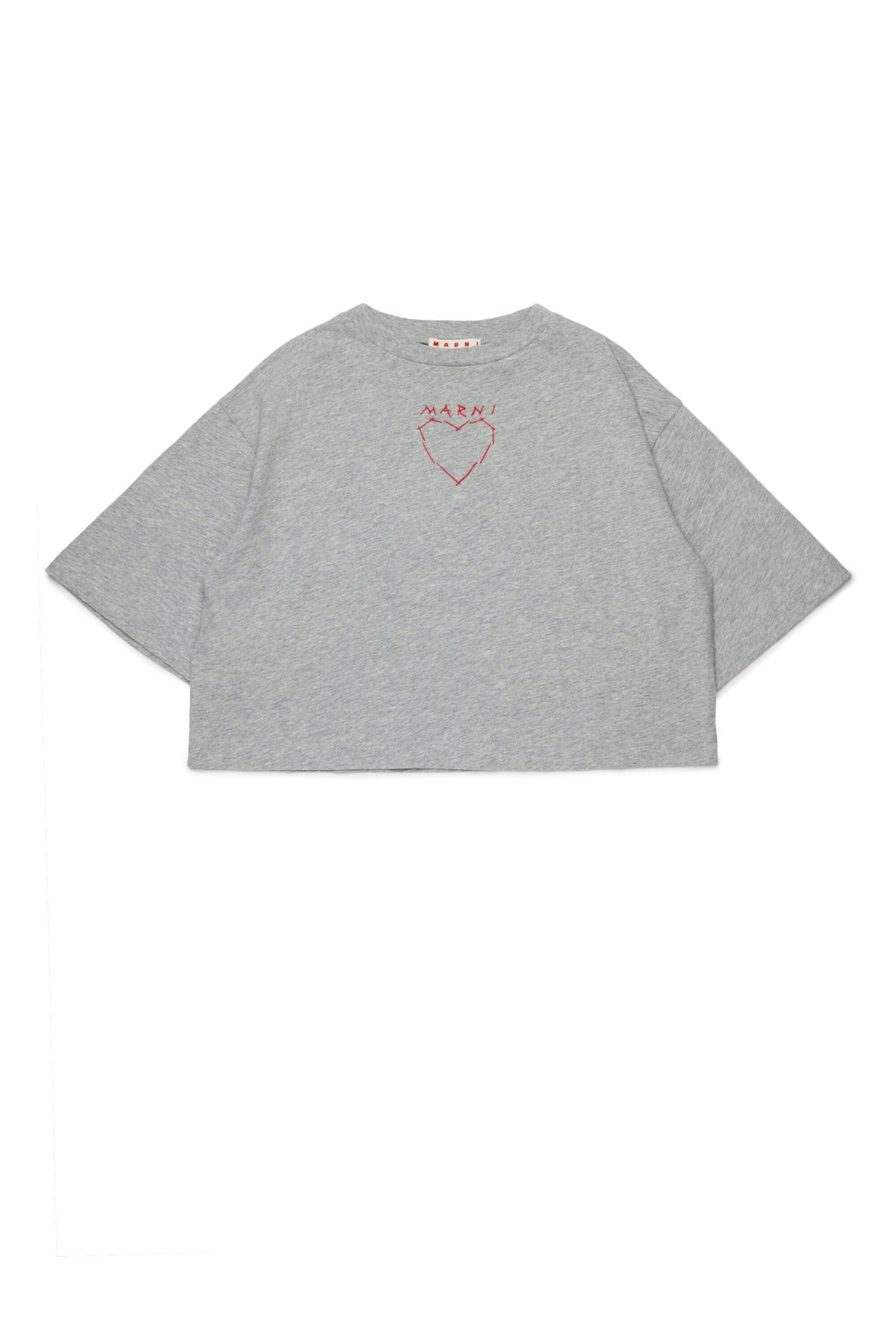 T-Shirt mit Herzstickerei vorne