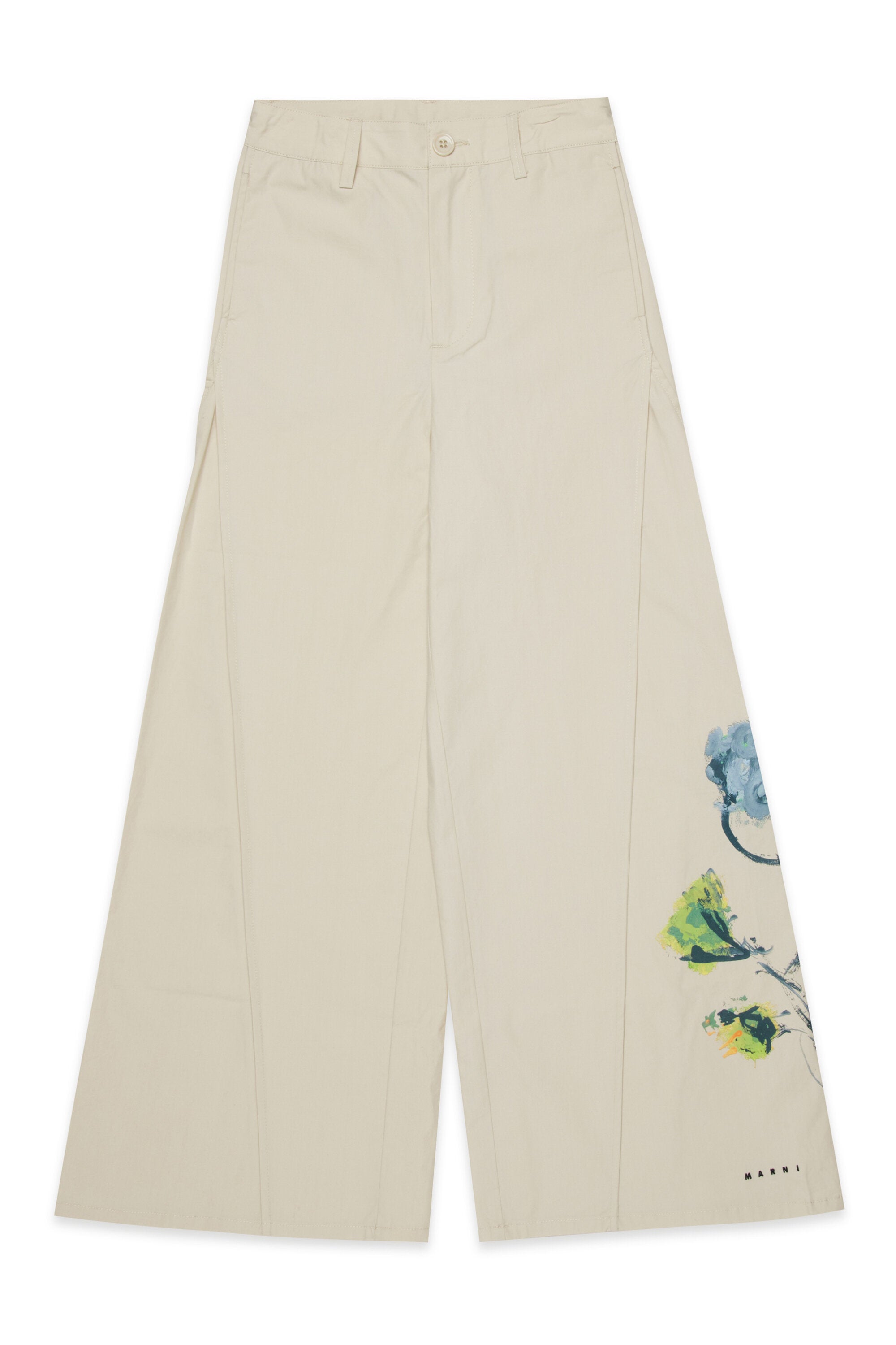 Wide floral print trousers