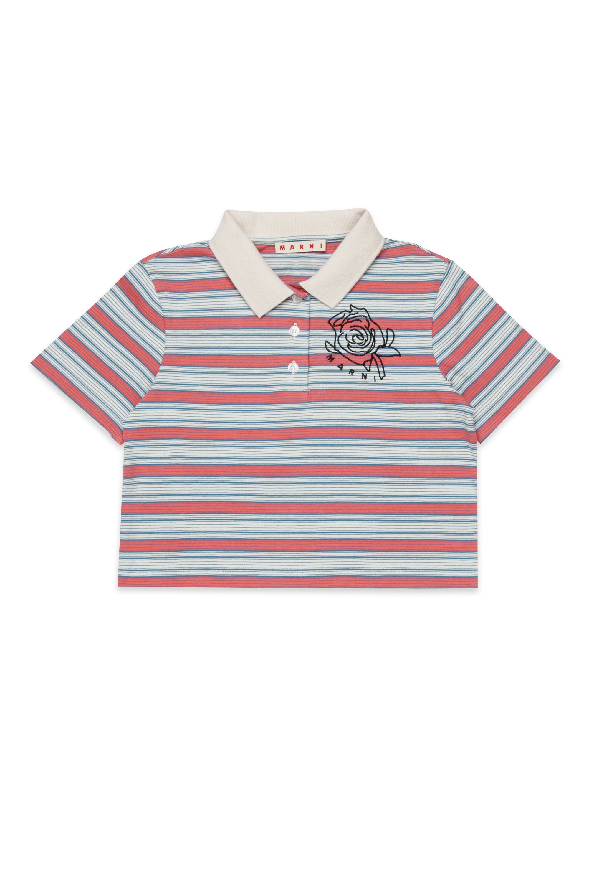 Polo a righe con logo