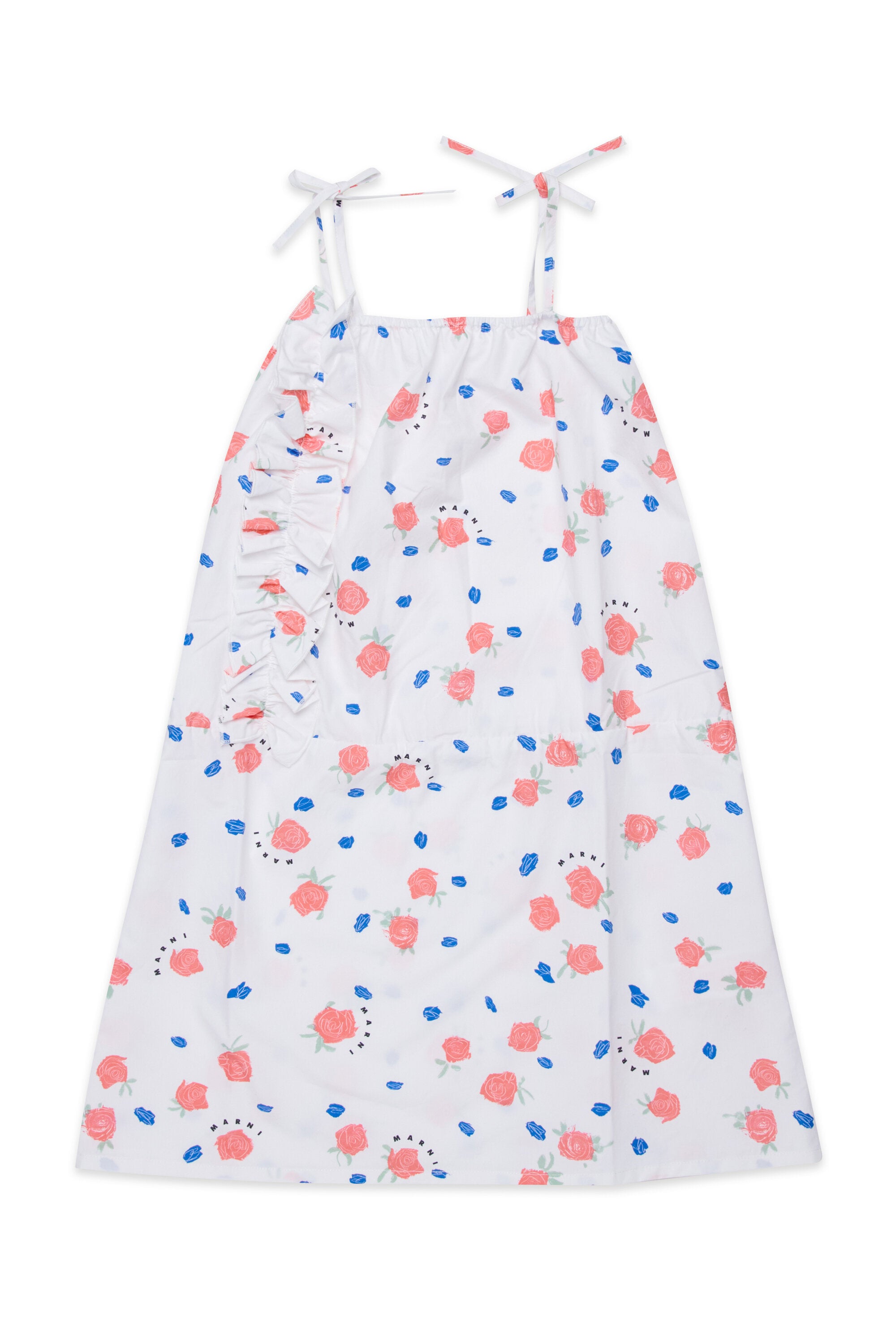 Dress with straps and floral print