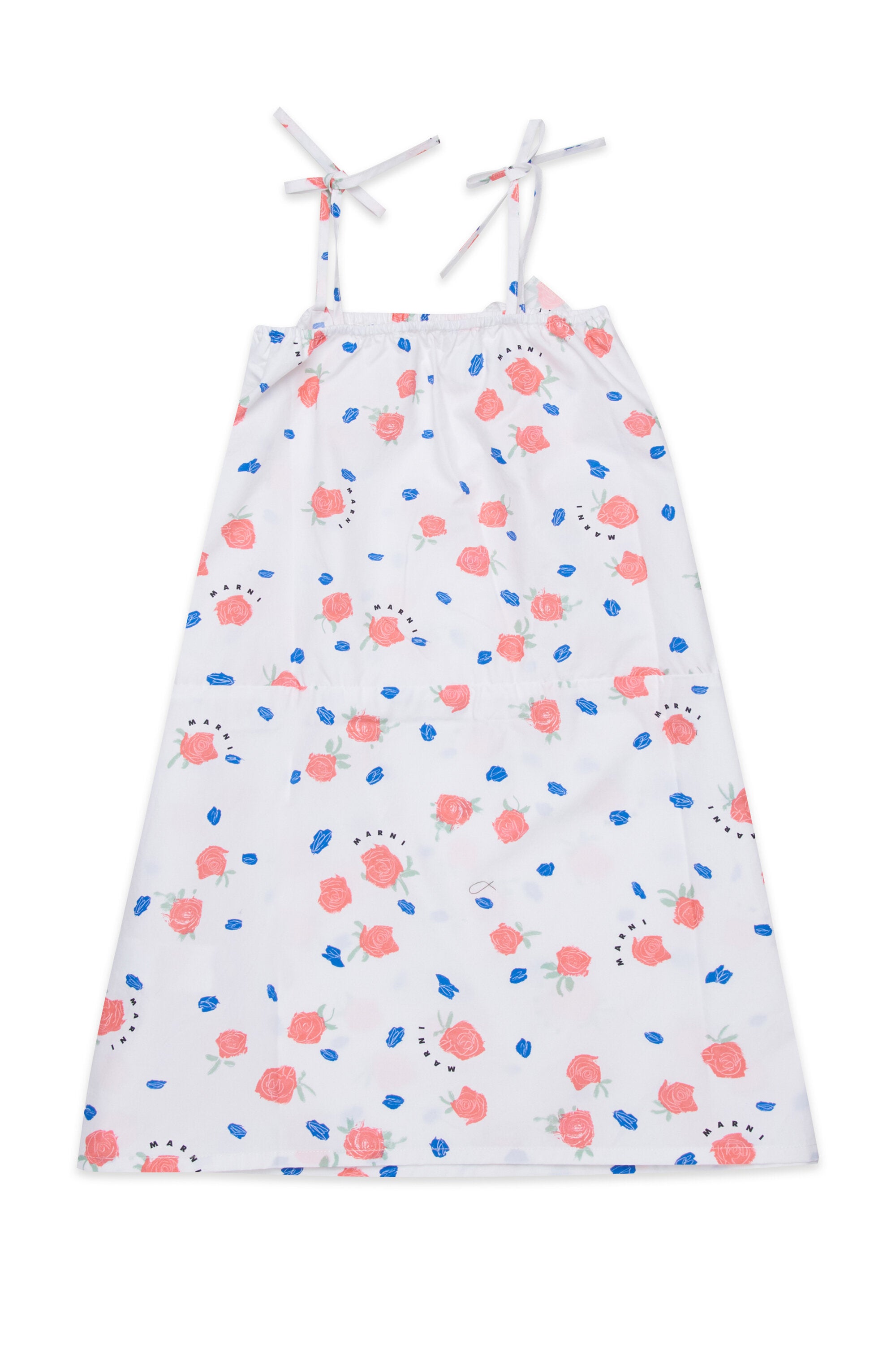 Dress with straps and floral print