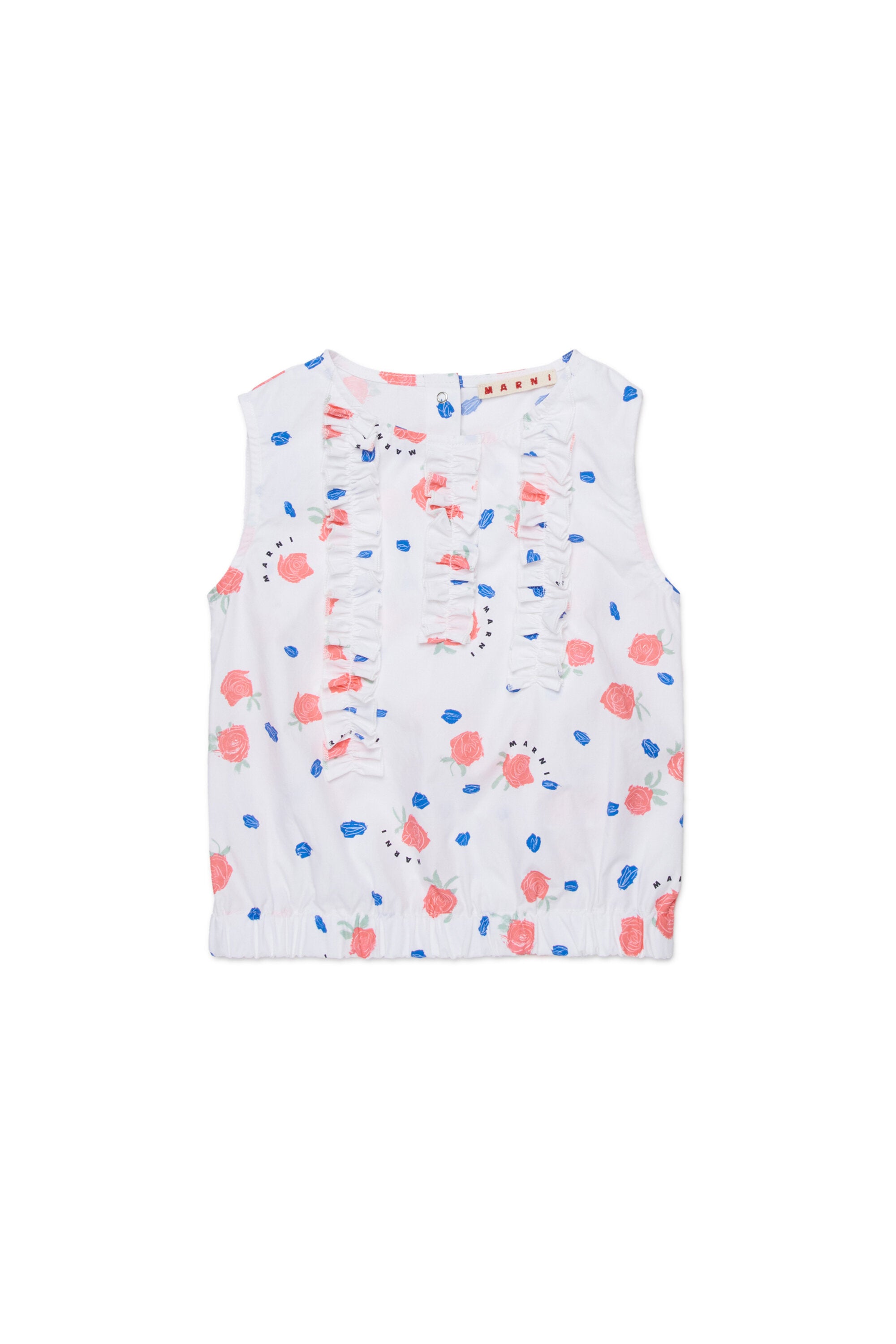 Camicia senza maniche con volant