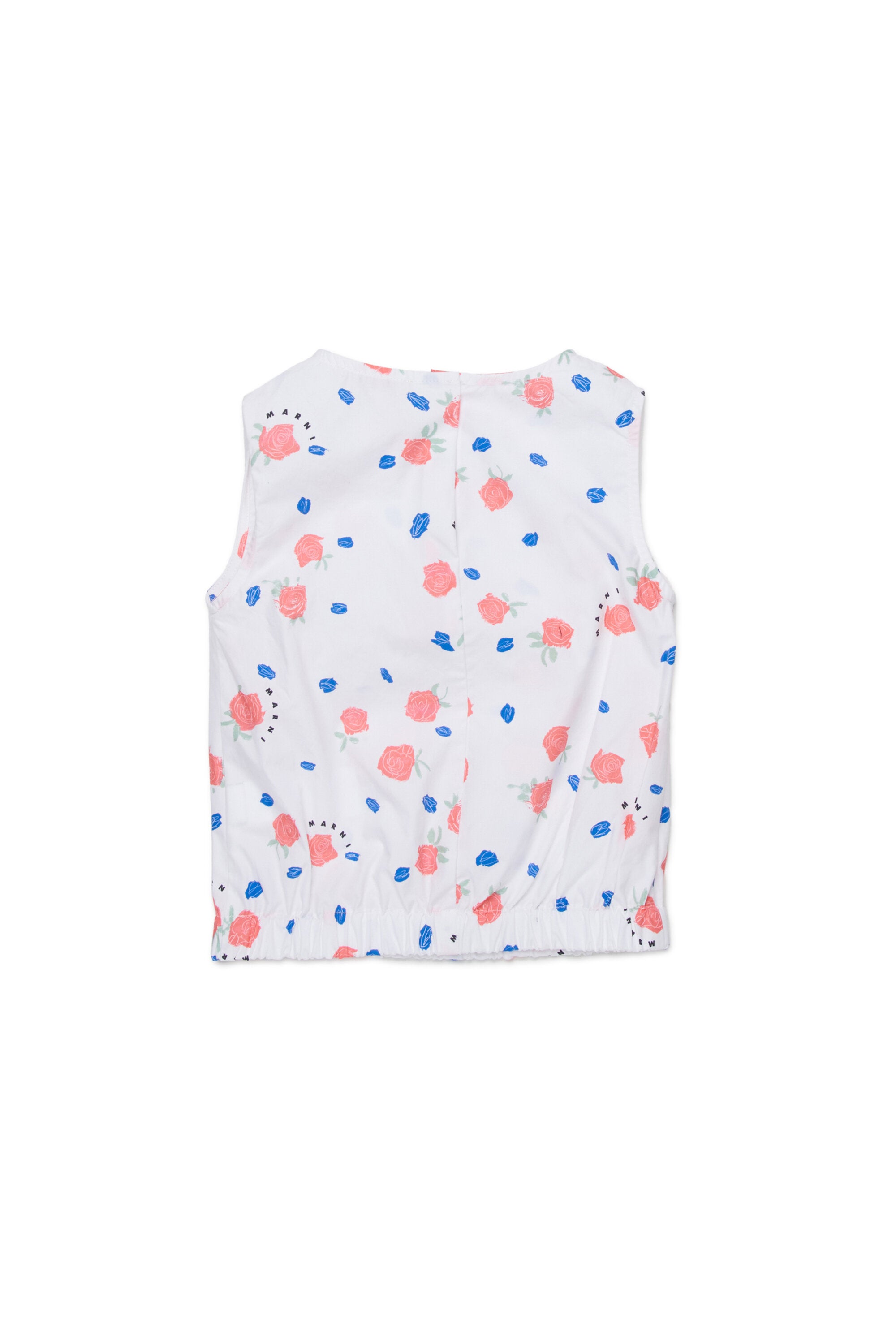 Sleeveless shirt with ruffles