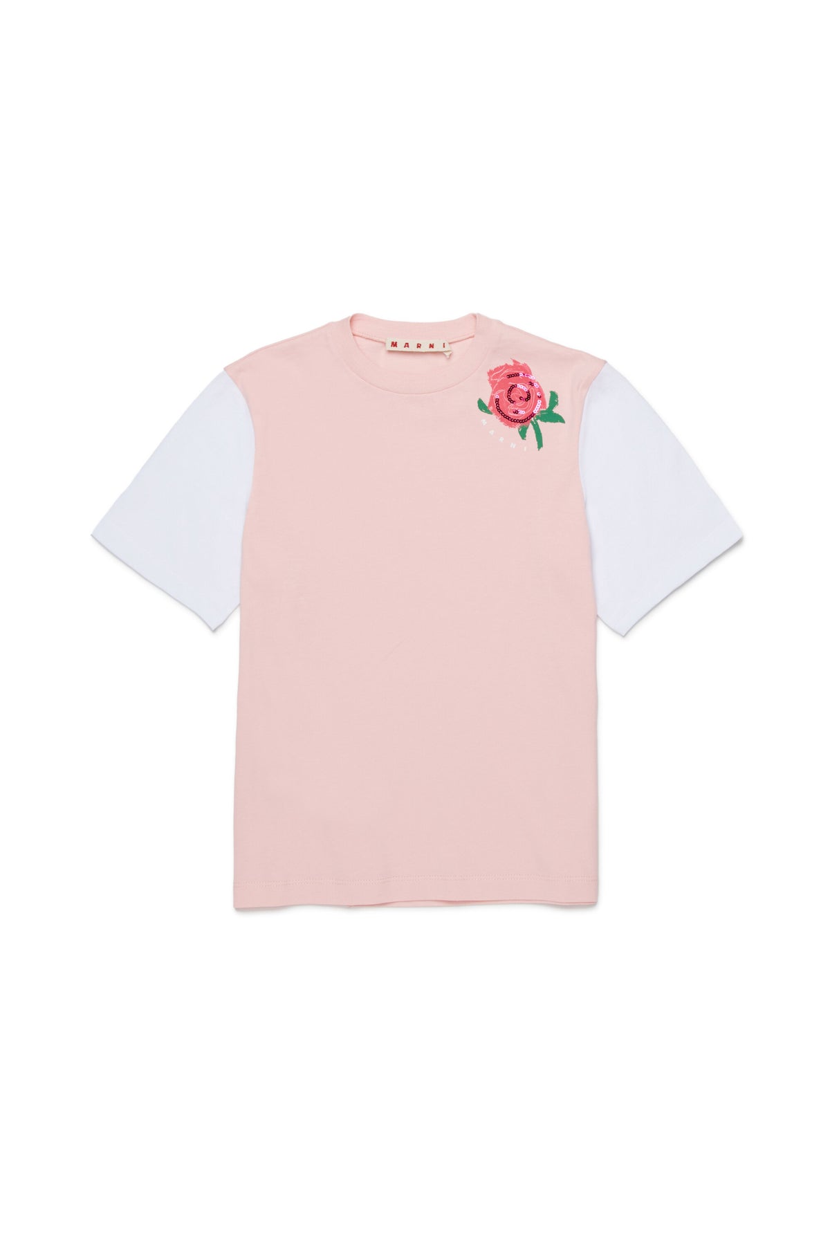 Camiseta con estampado y lentejuelas