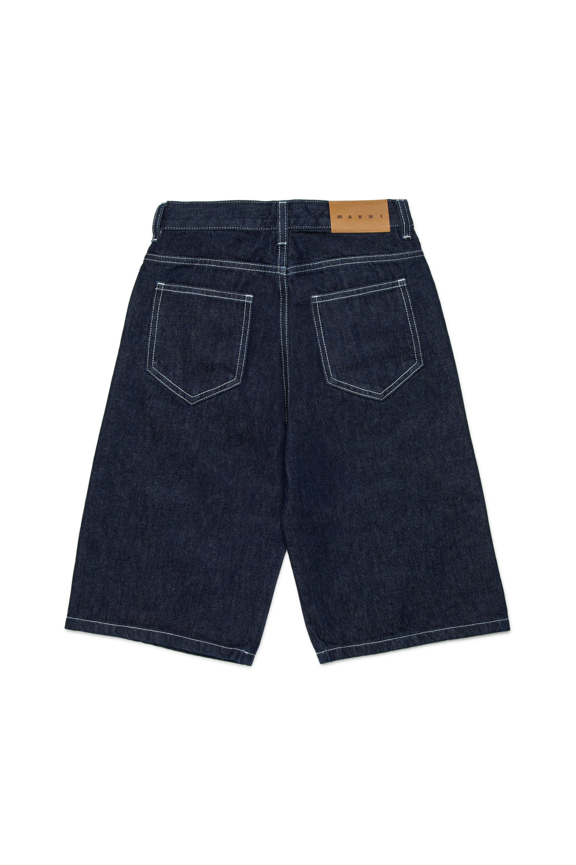 Short en denim bleu foncé