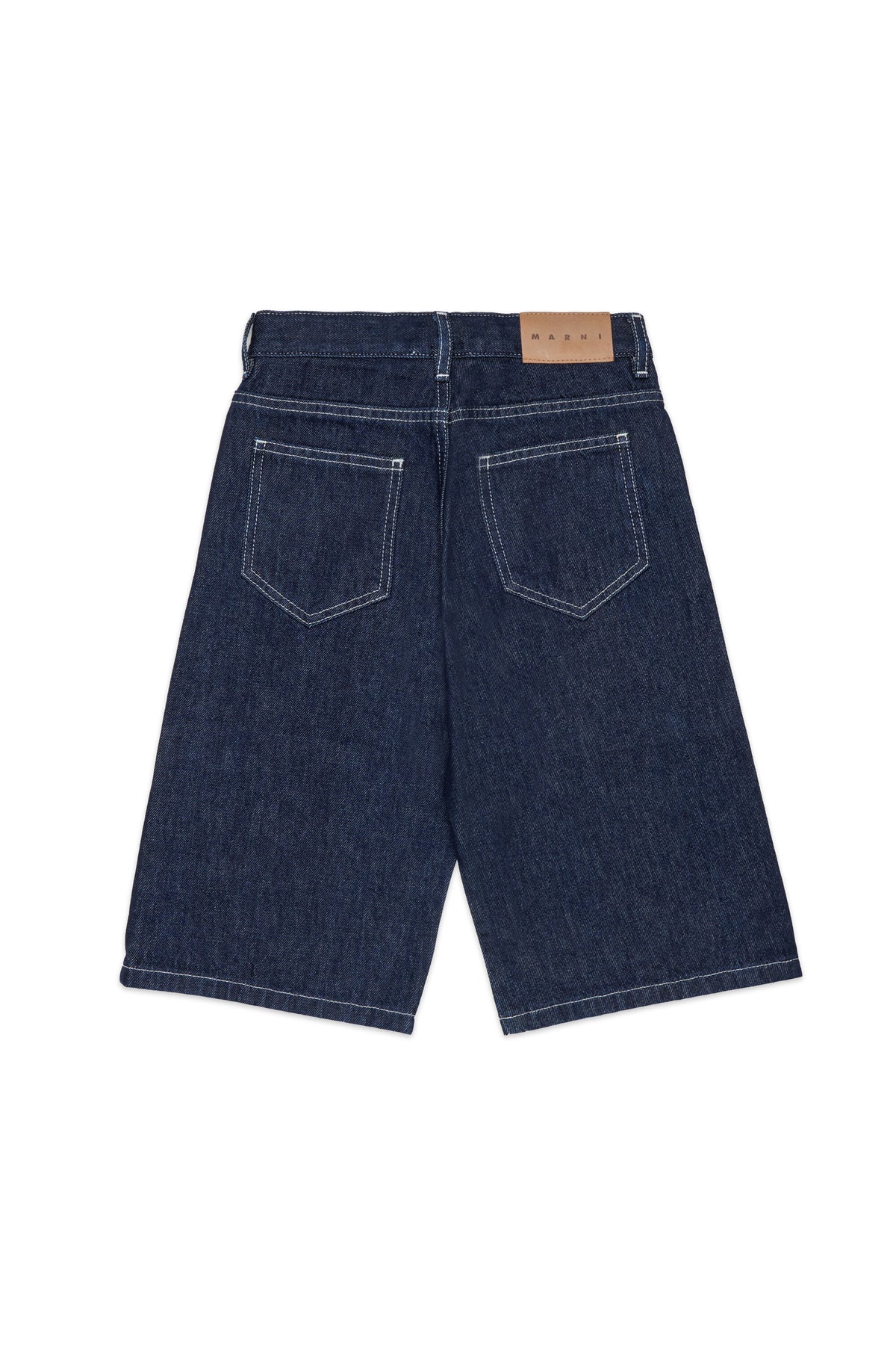 Denim-Bermudas mit aufgedrucktem Logo