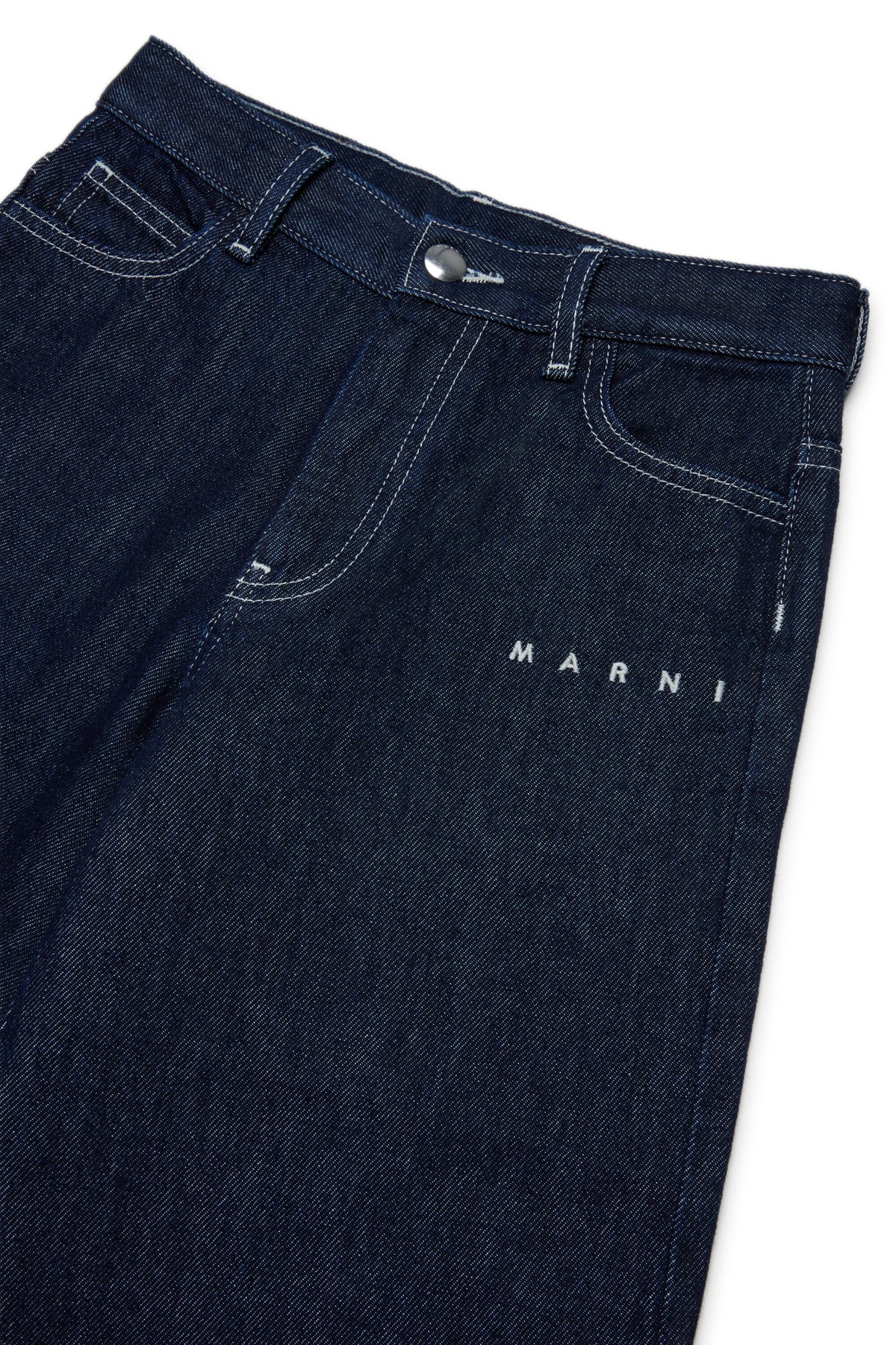 Denim-Bermudas mit aufgedrucktem Logo