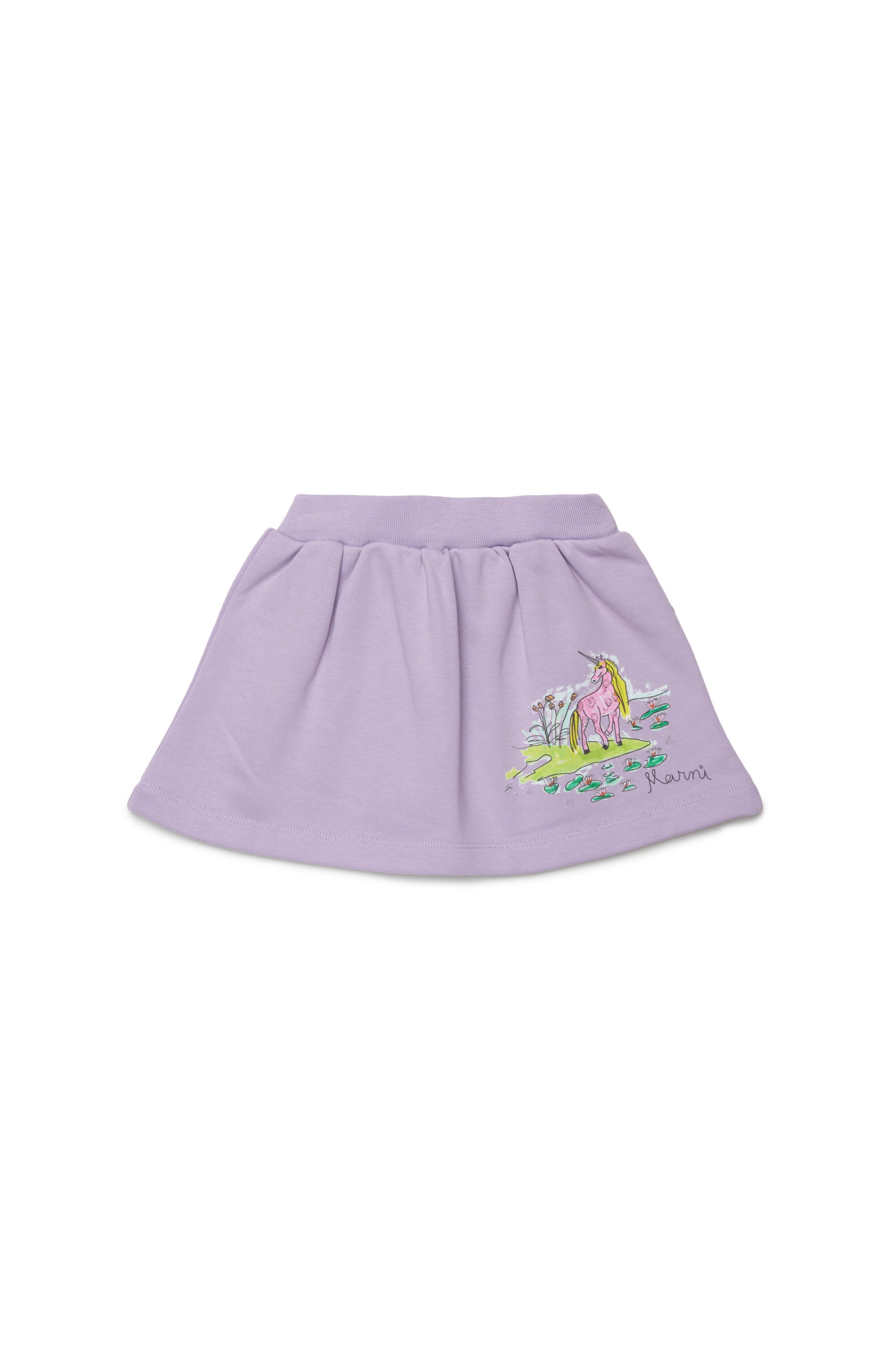 Falda con estampado de unicornio