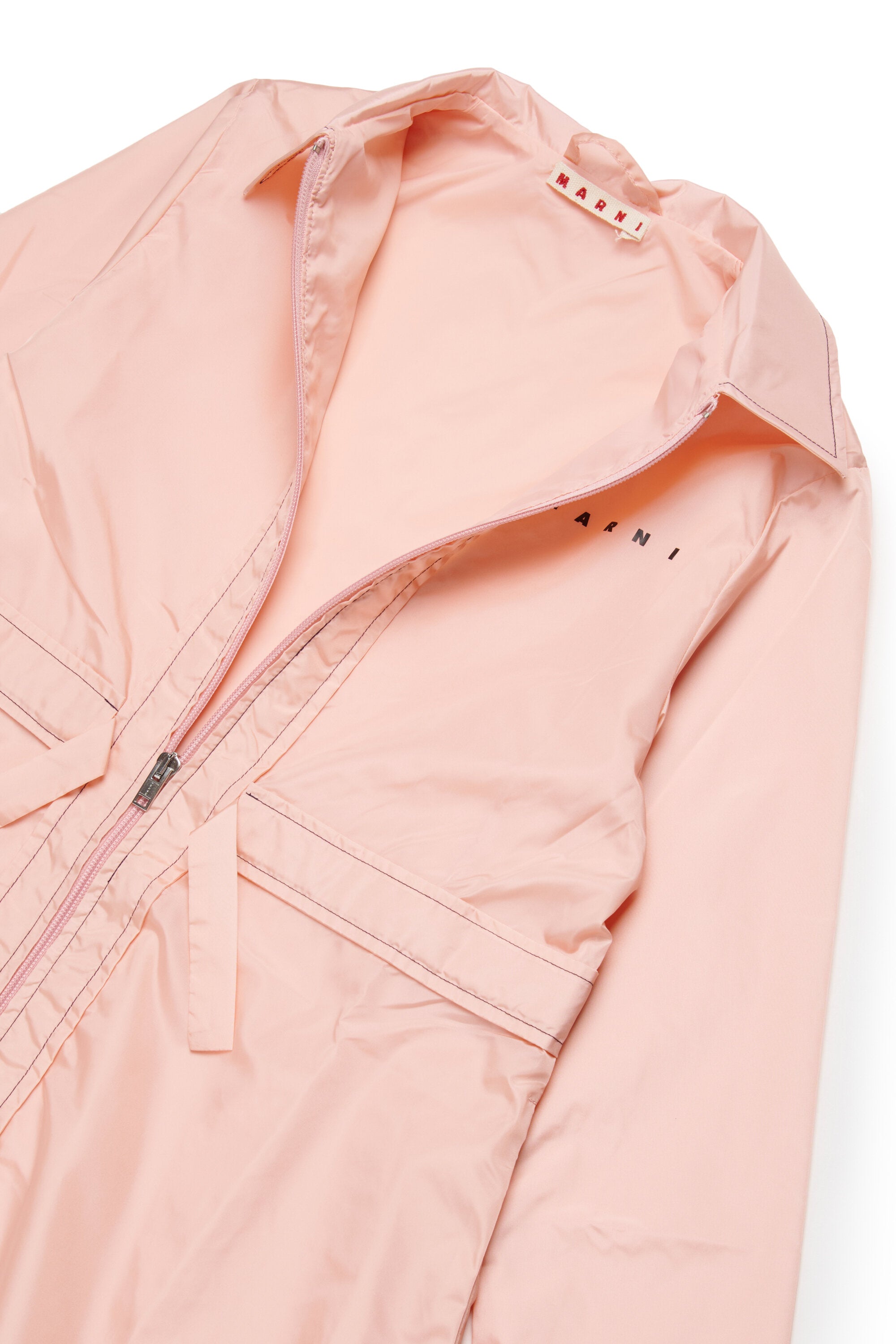 Long jacket with printed logo