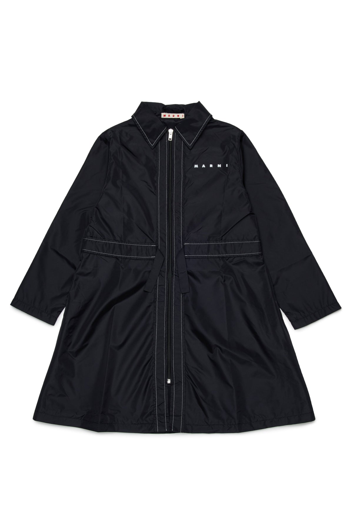 Long jacket with printed logo