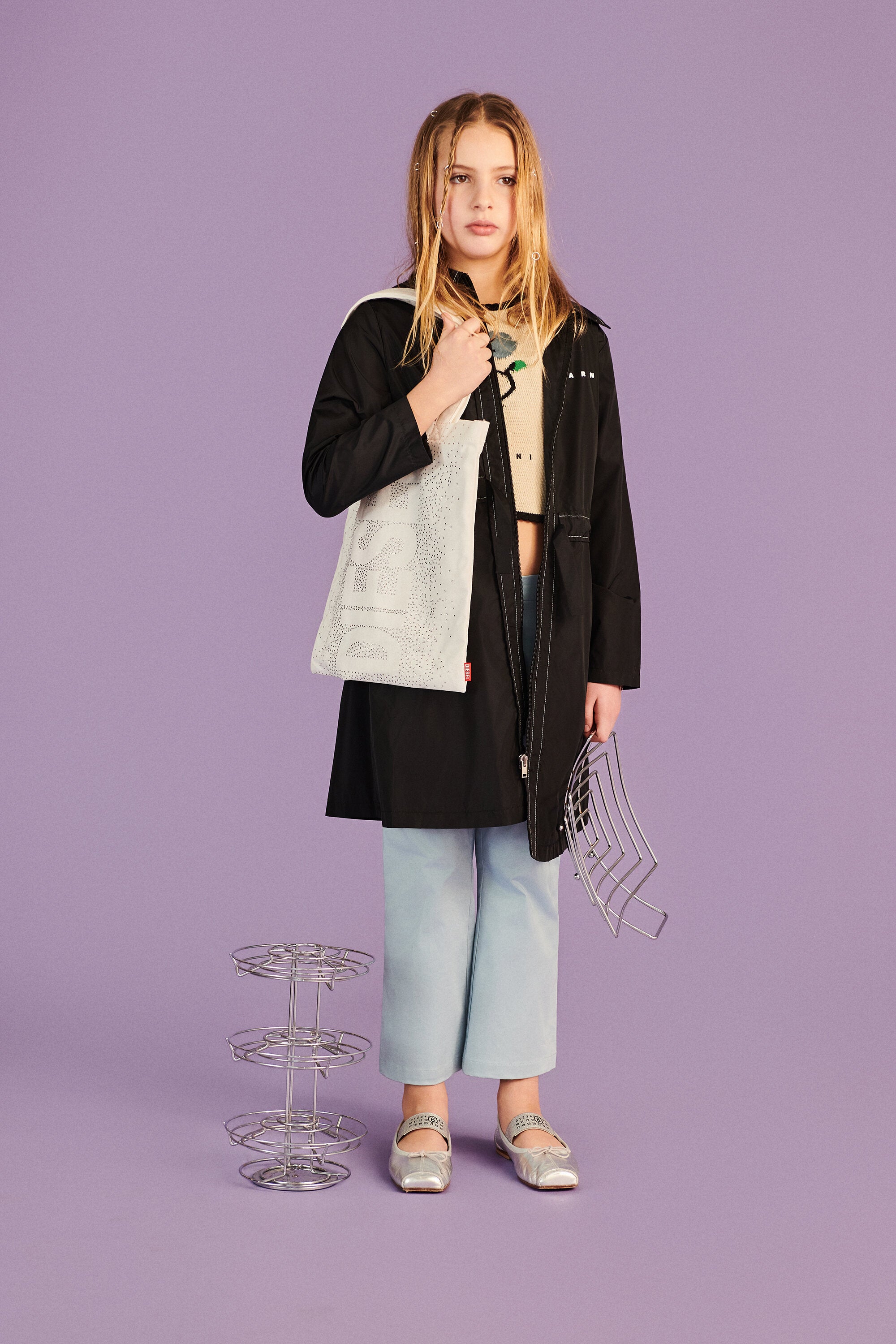 Lange Jacke mit aufgedrucktem Logo