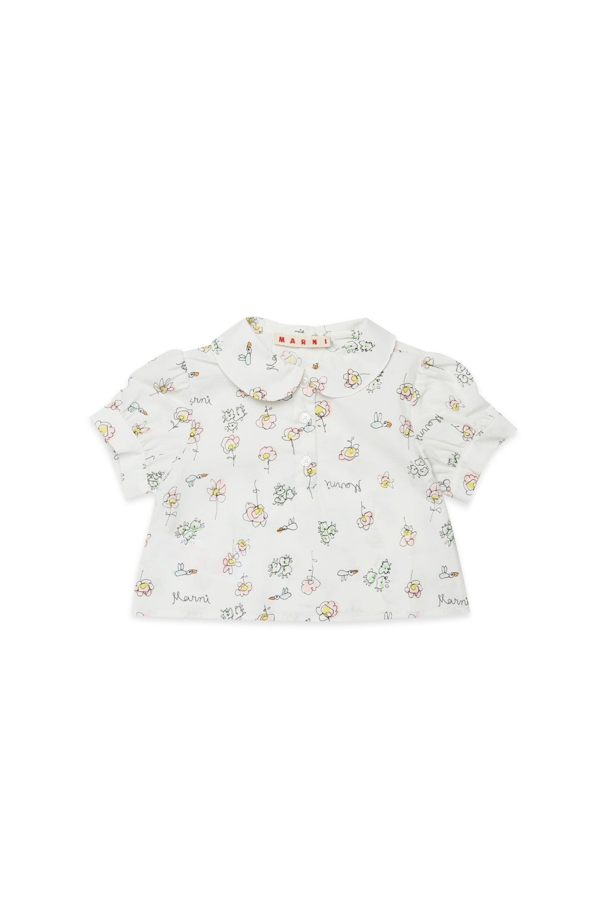 Camicia maniche corte con stampa a fiori
