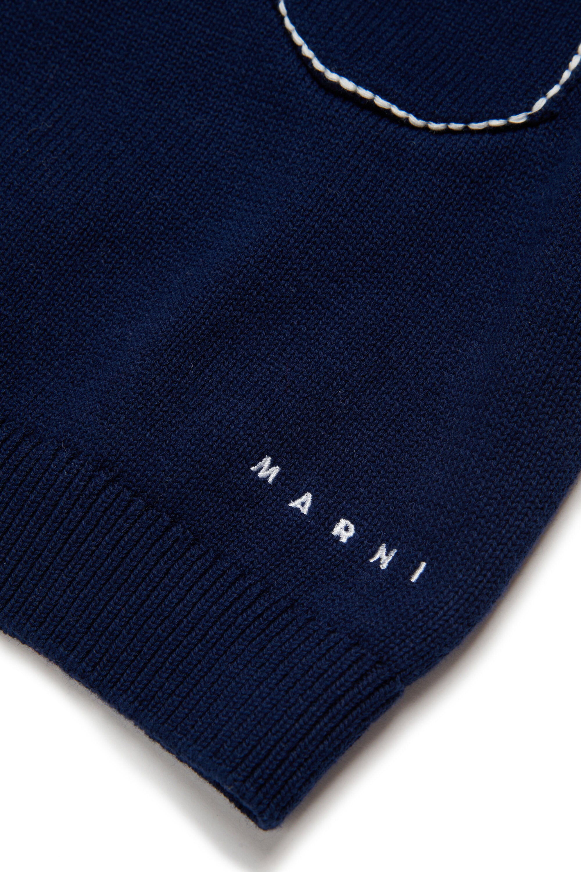 Pullover girocollo con tasche e logo