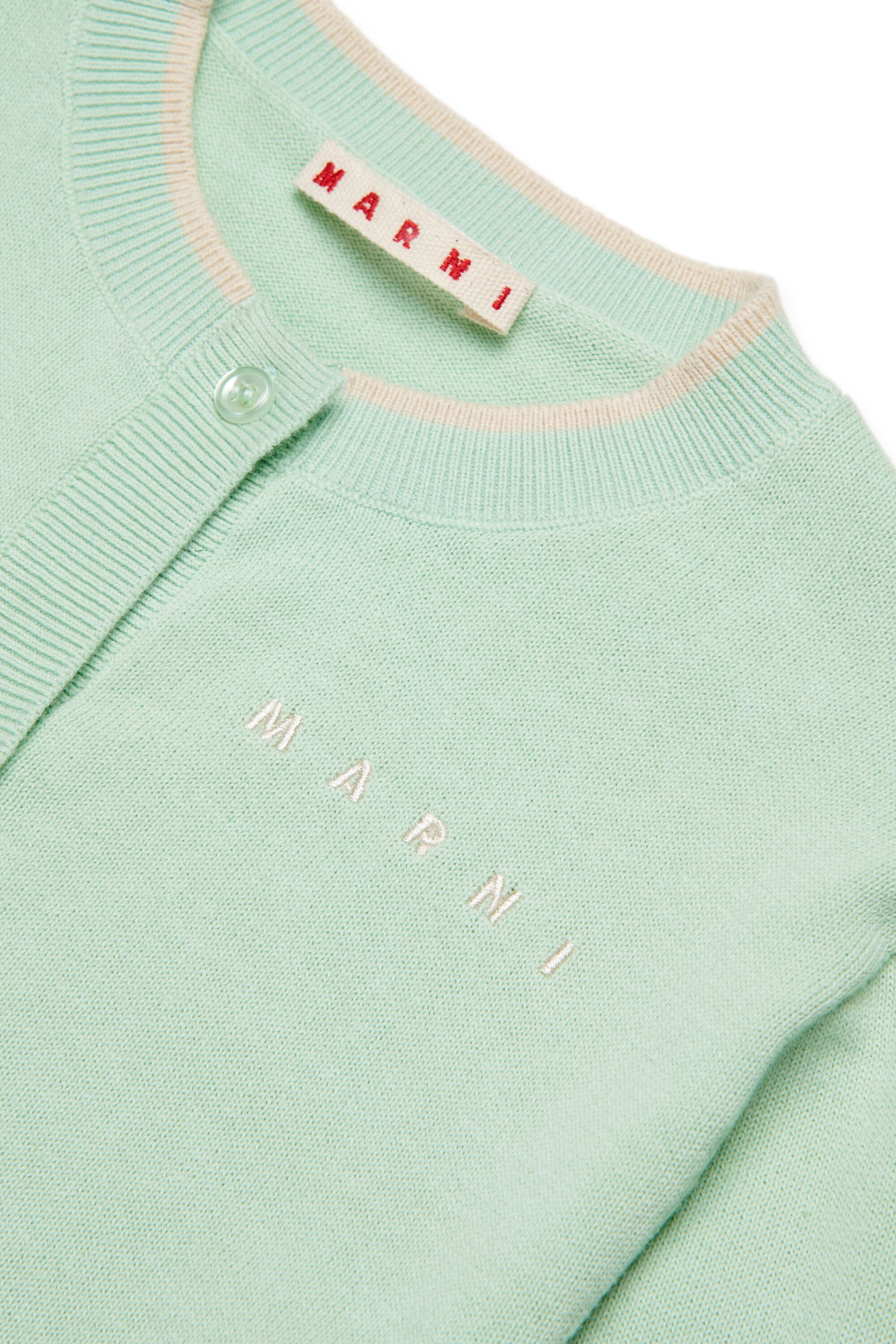 Cardigan girocollo con logo