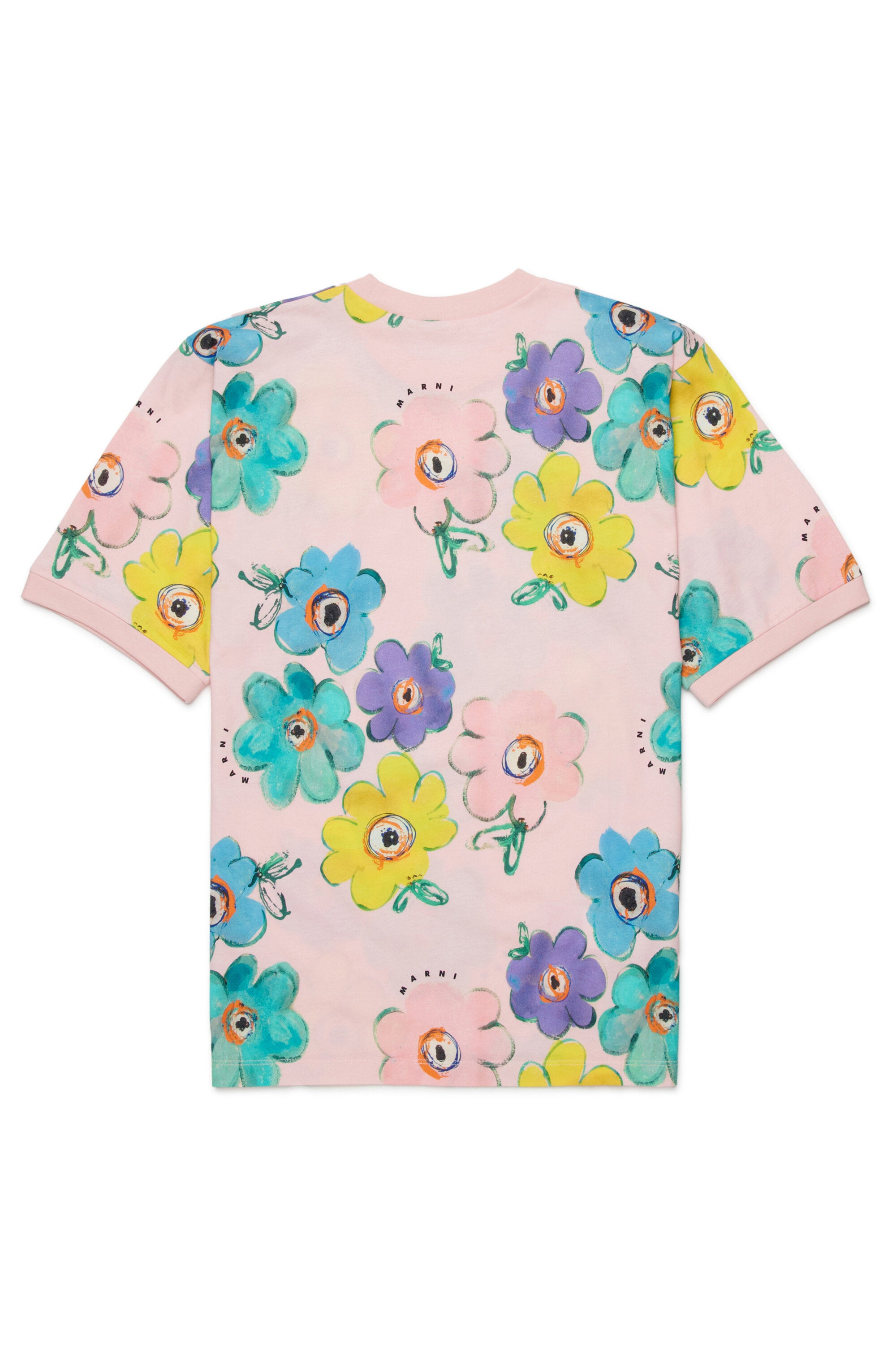 Rundhals-T-Shirt mit Blumenmuster