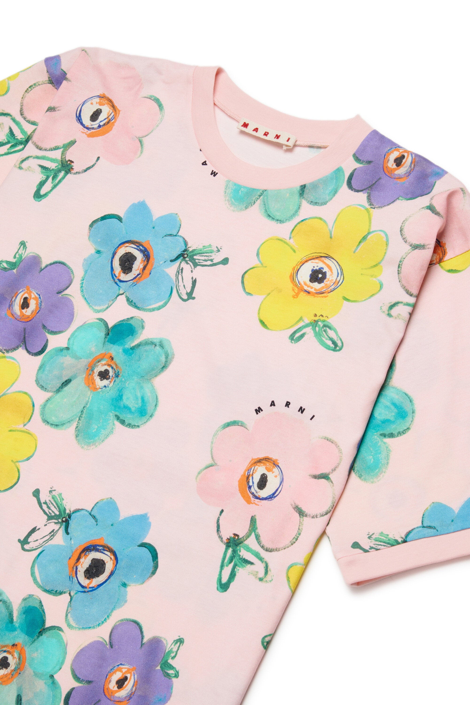 Crew-neck T-shirt with floral pattern