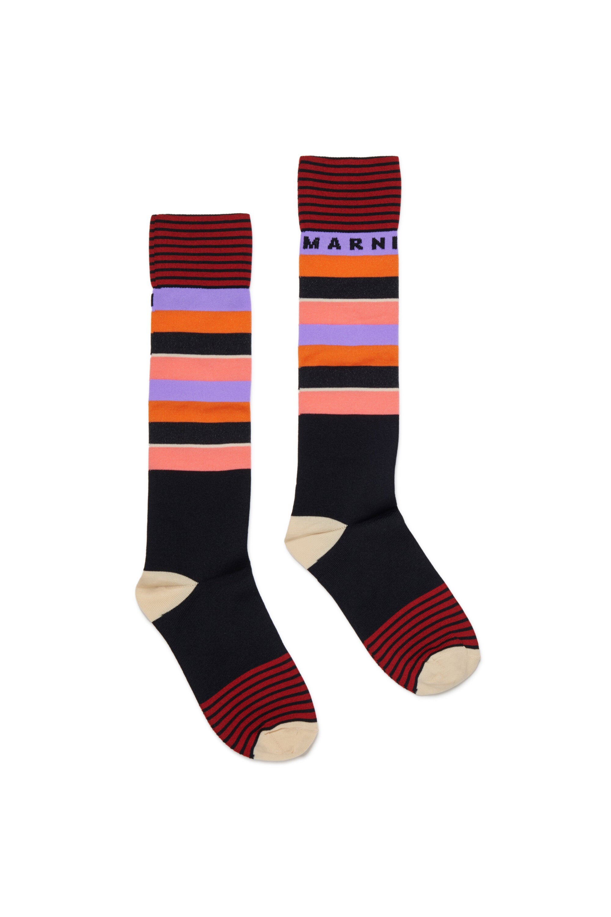 Gestreifte Socken mit Logo