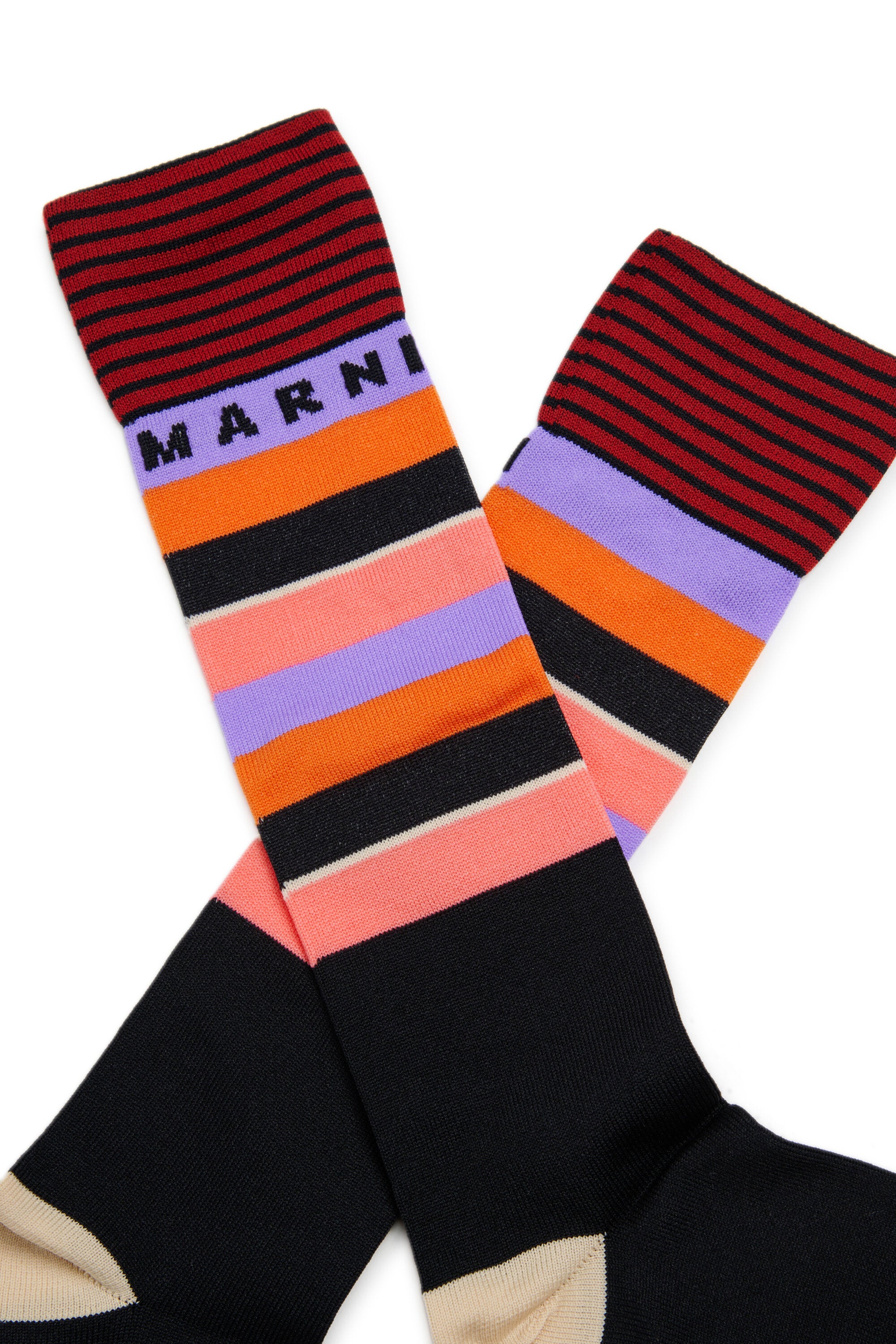 Gestreifte Socken mit Logo