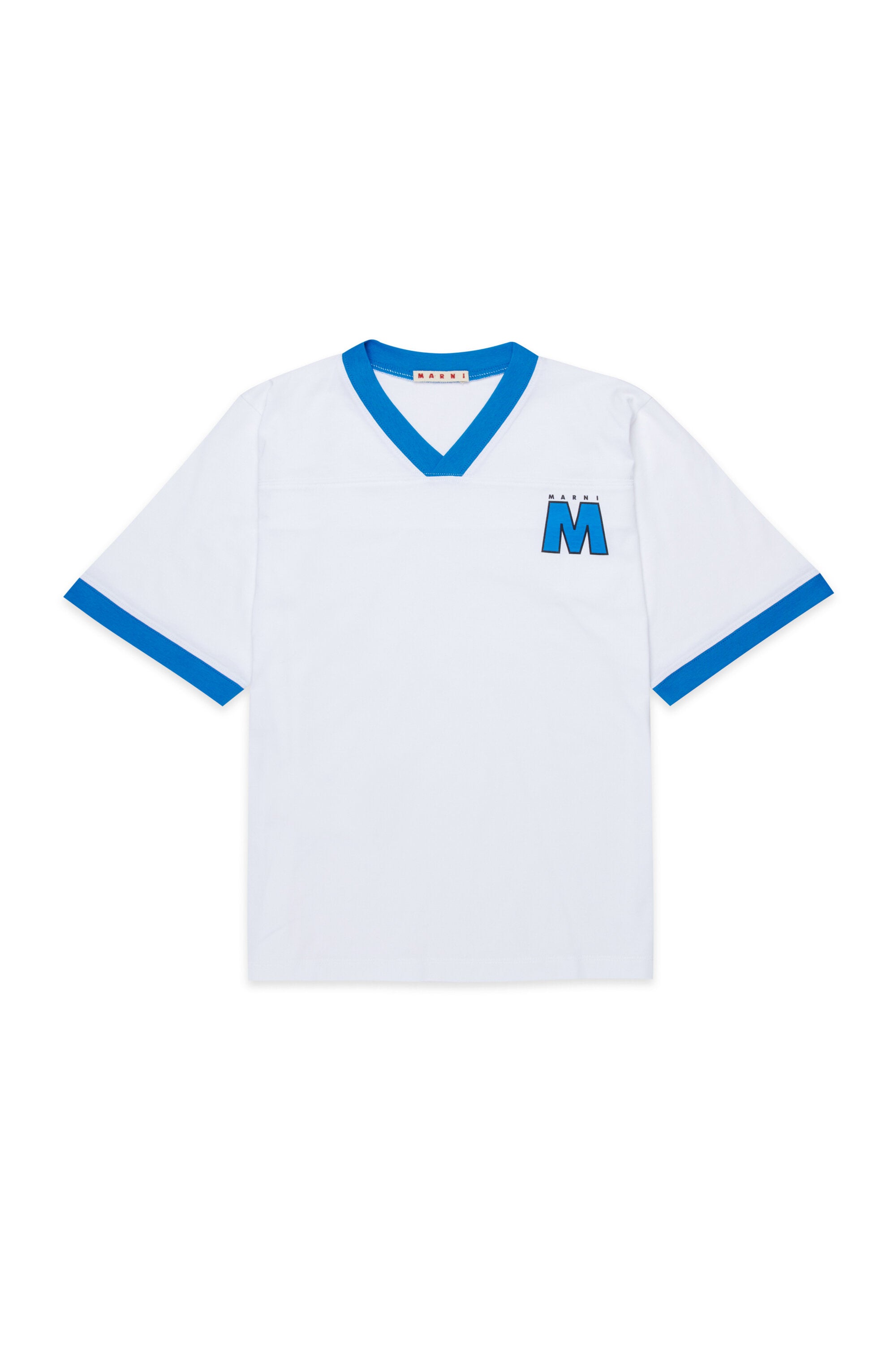 V-Ausschnitt T-Shirt mit Logo