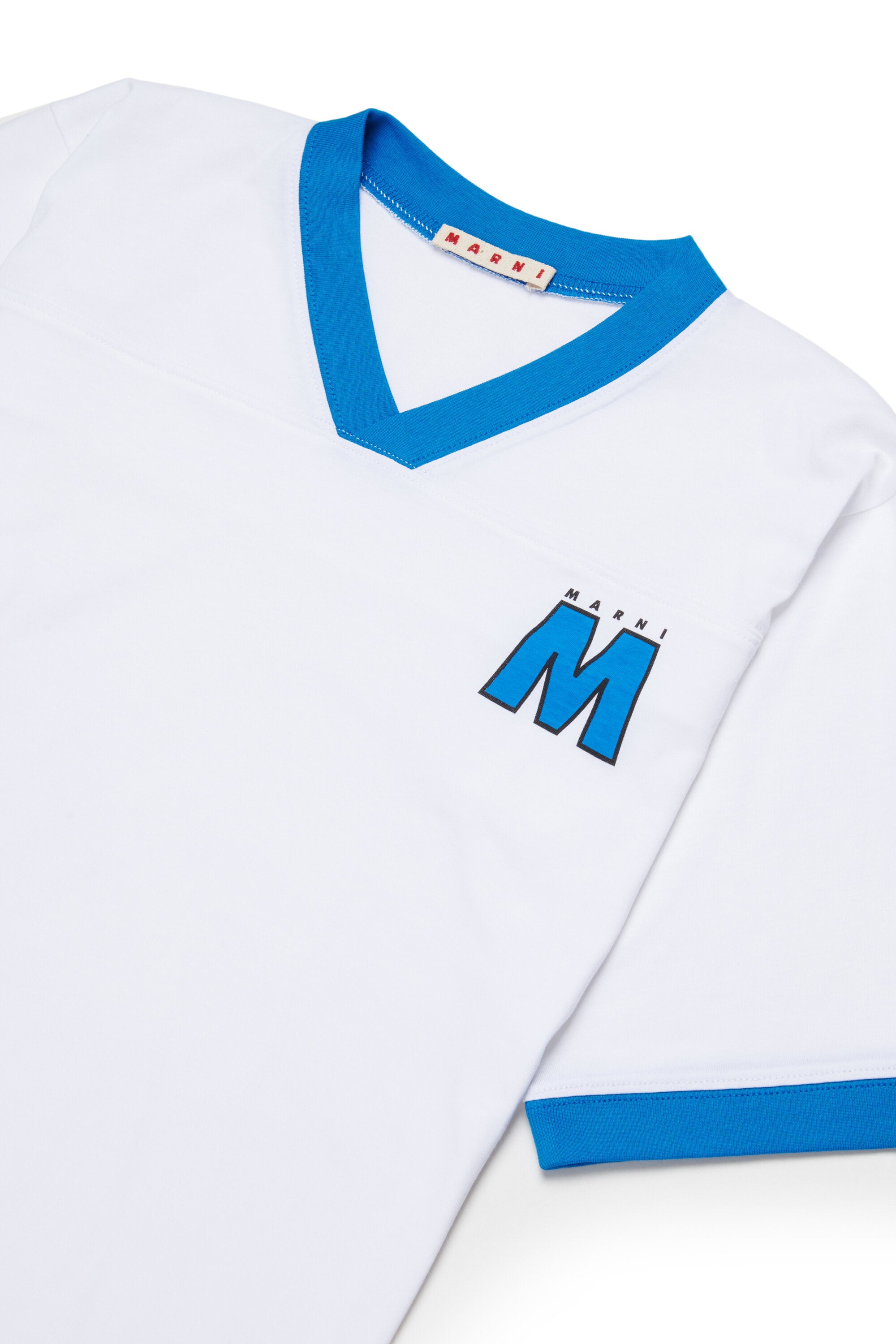 T-shirt scollo a V con logo