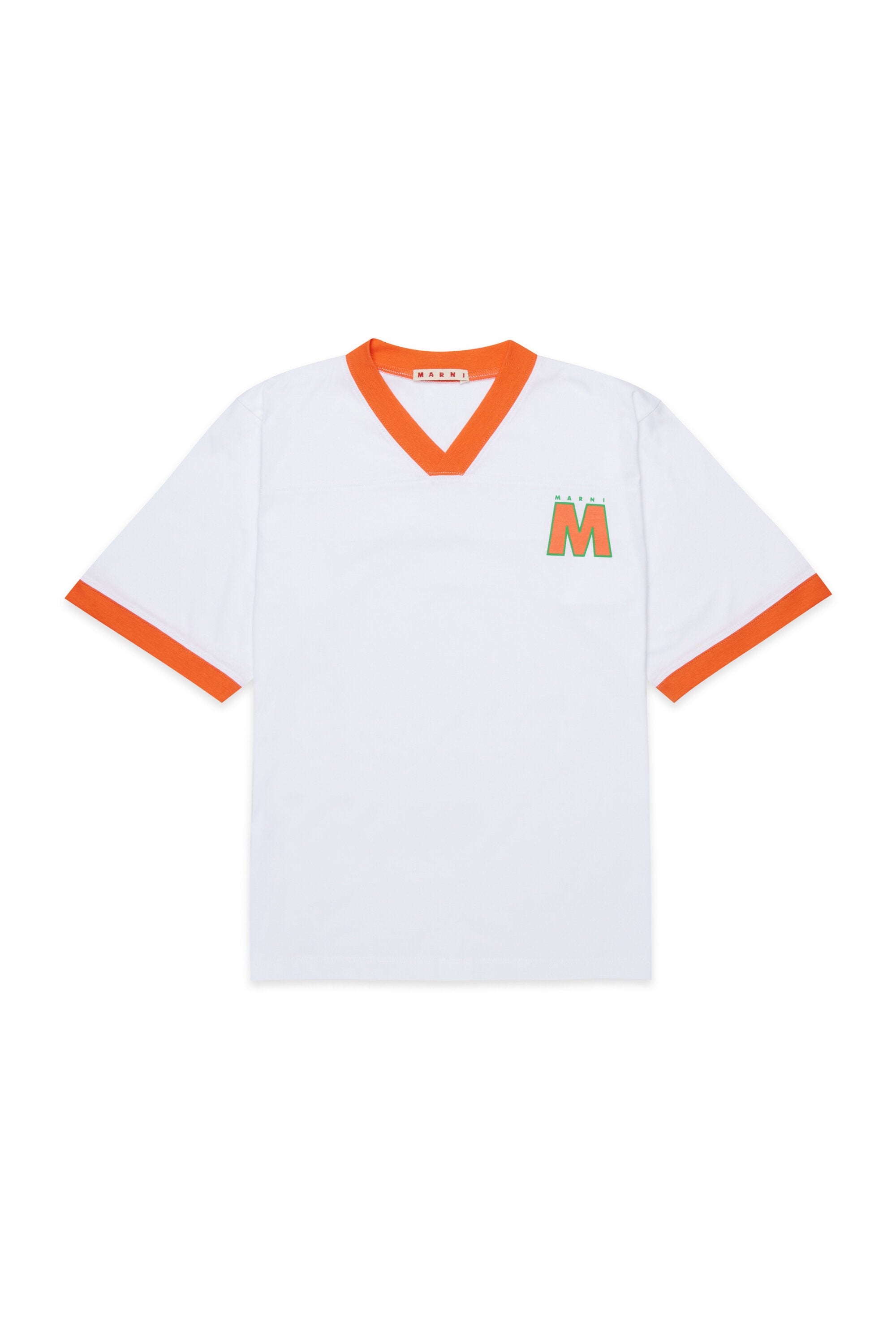 T-shirt à col en V avec logo