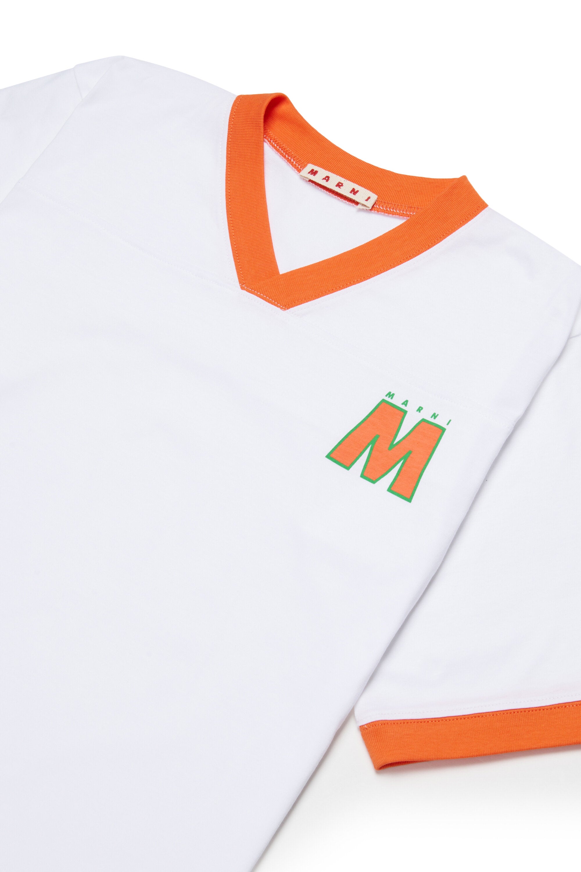 T-shirt à col en V avec logo