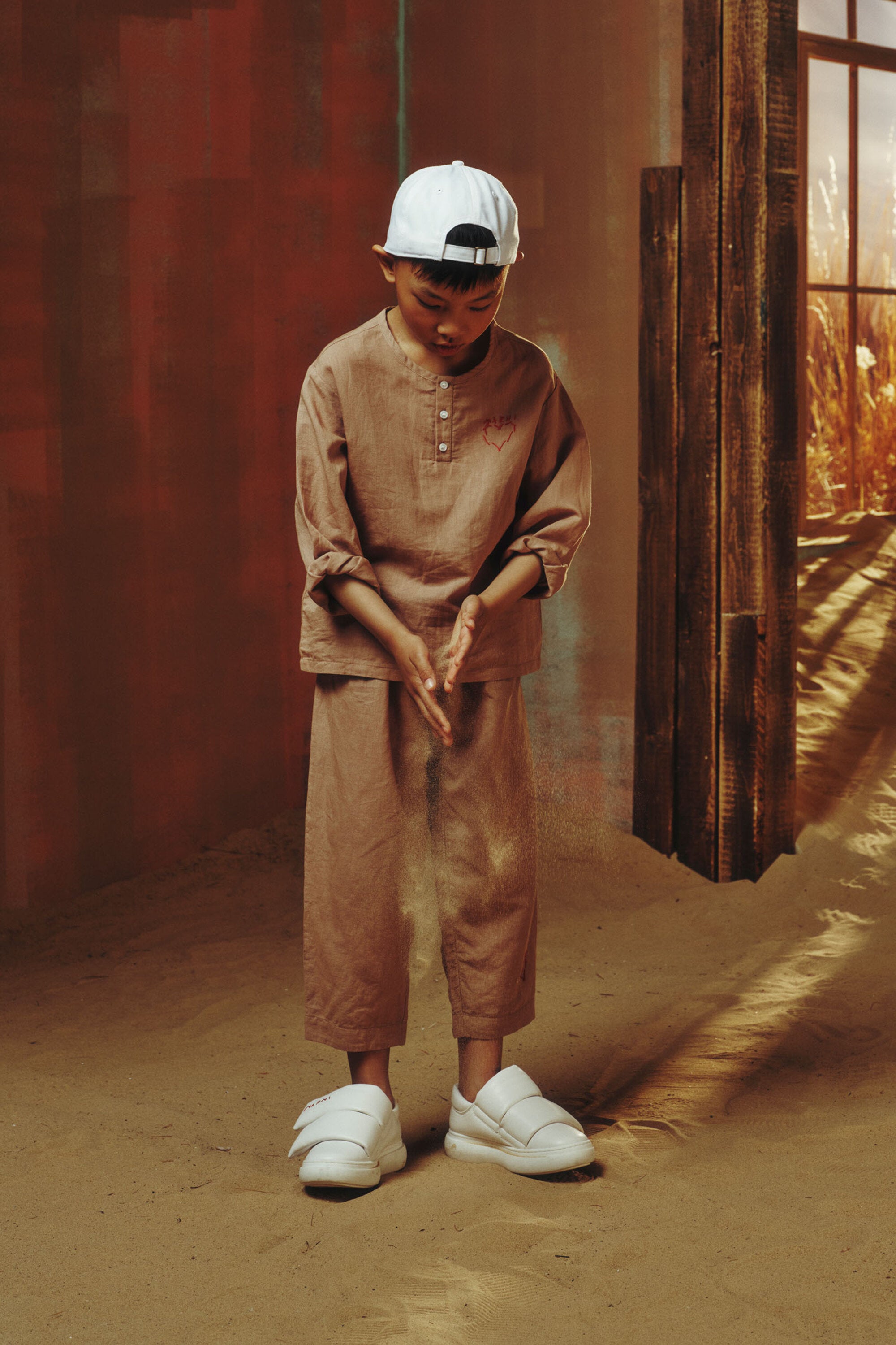 Langarmhemd mit Herzstickerei