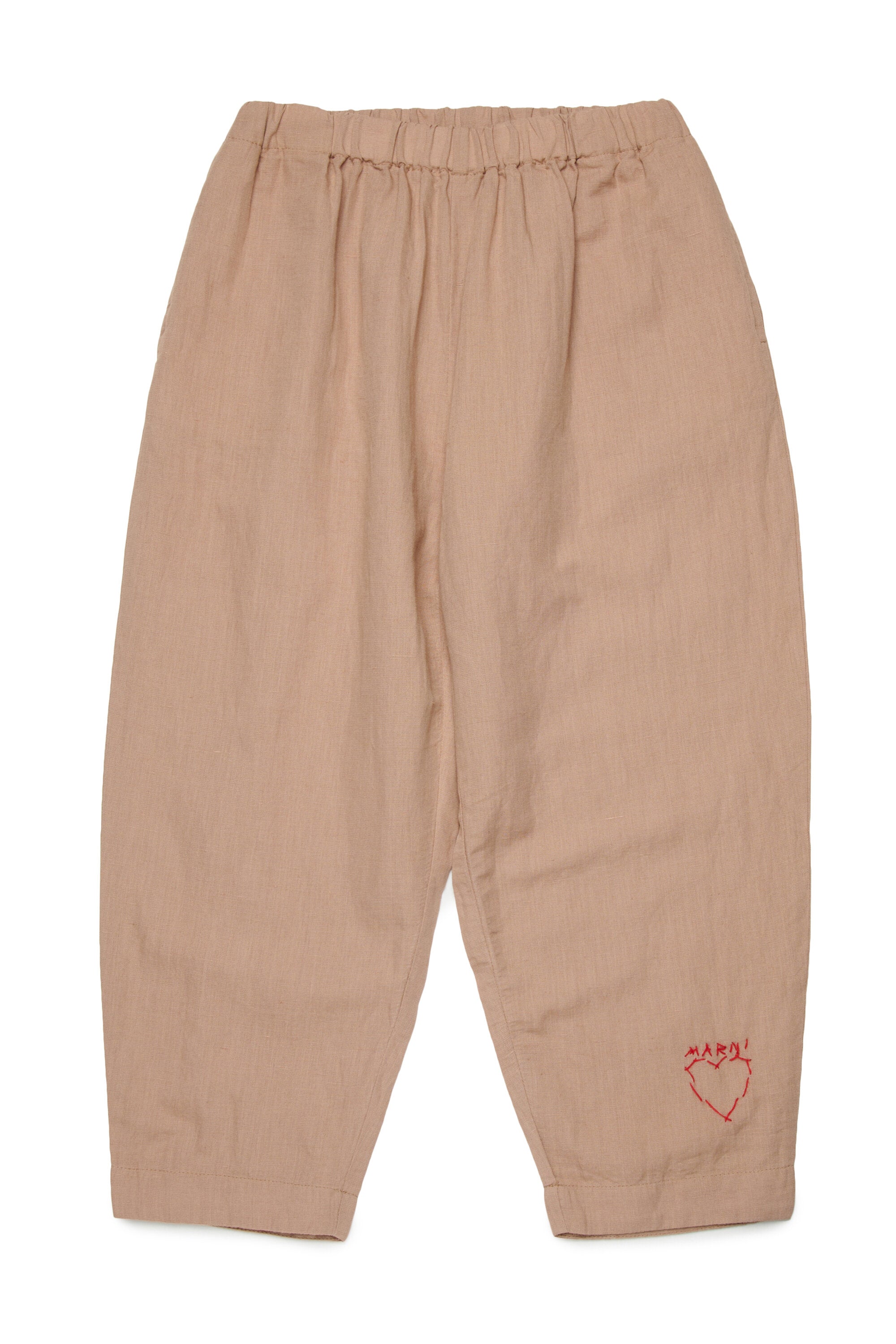 Pants with embroidered logo