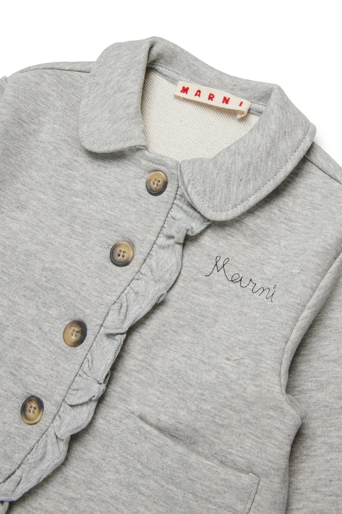 Chaqueta con volantes y logo